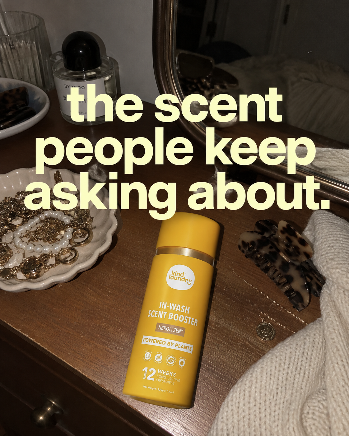 Kind Laundry Facebook ad: Plant-Derived Fragrance That Travels With You All Day…