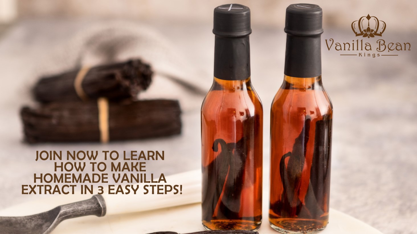 Vanilla Bean Kings Facebook ad: Baking & Extract Making with Vanilla Bean Kings