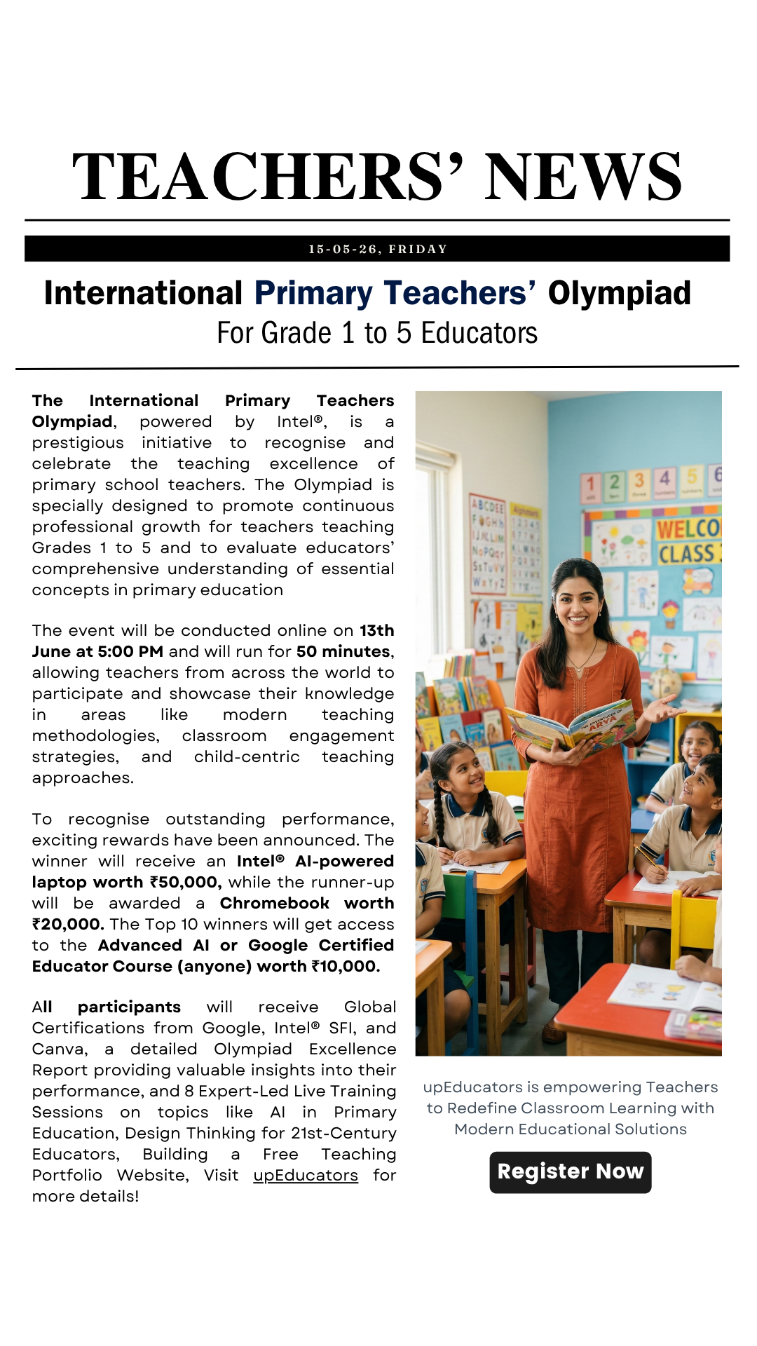 upEducators Academy Facebook ad