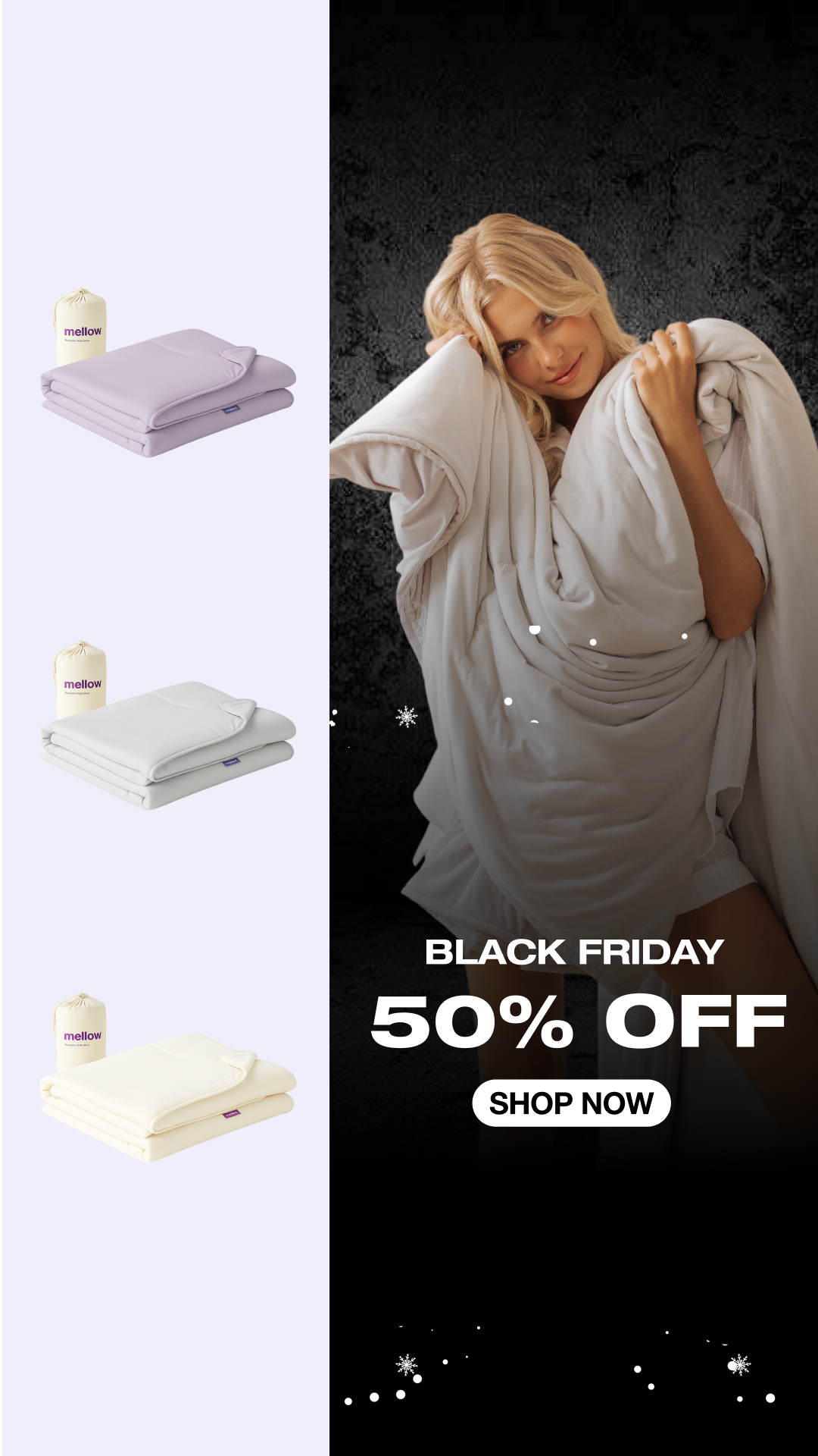 Mellow Bedding Collection Facebook ad from Mar 23, 2026