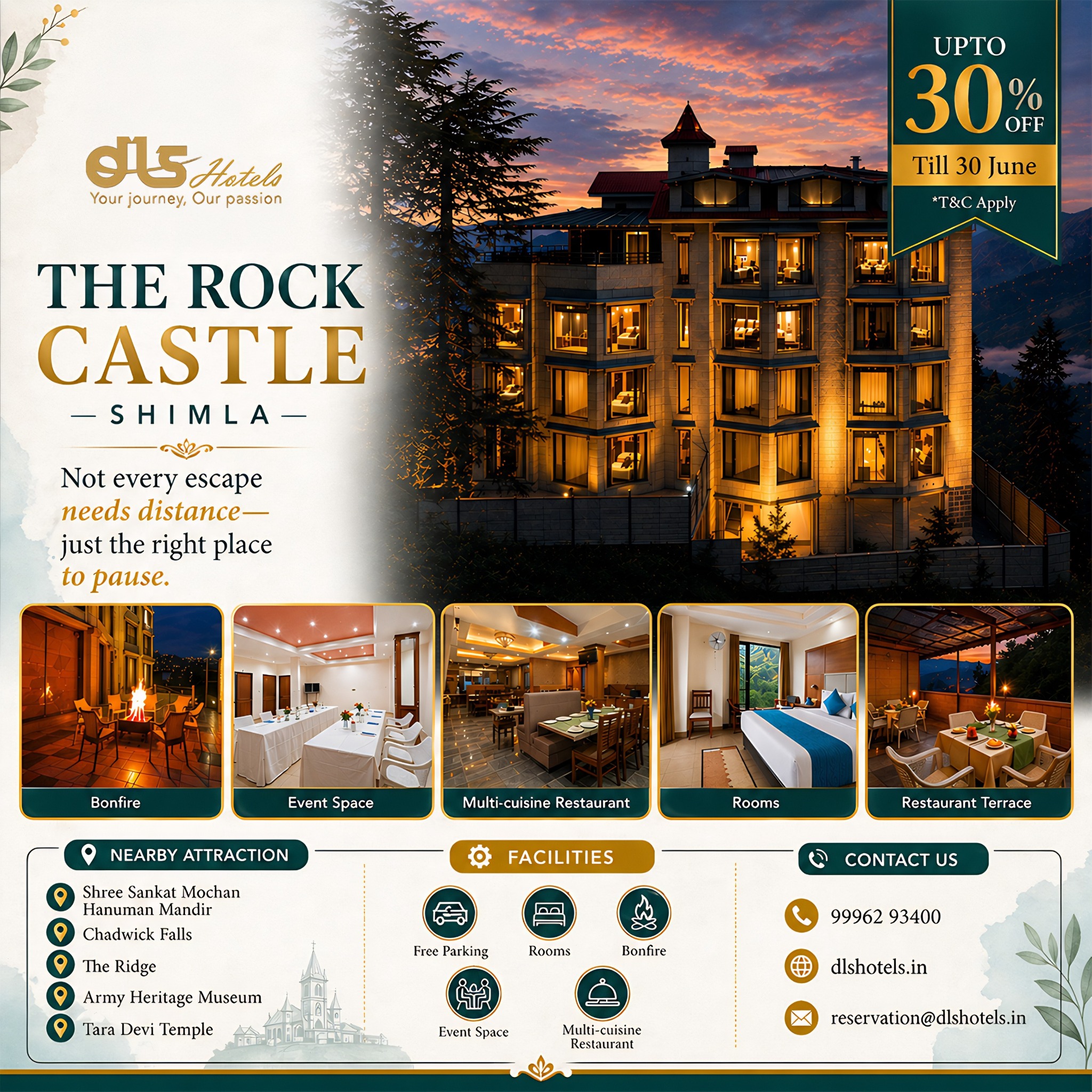 DLS Rock Castle, Shimla Facebook ad: Make Your Shimla Trip Special