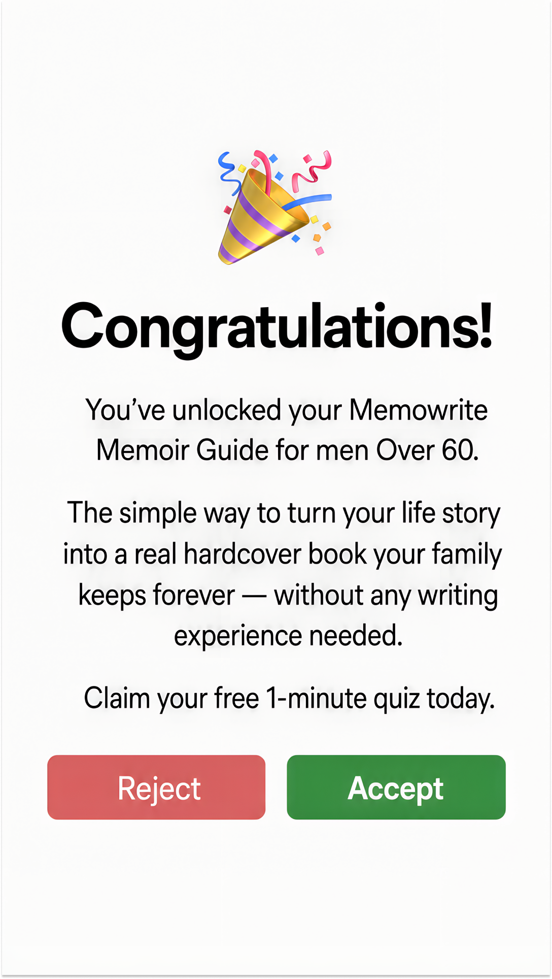 Memowrite Facebook ad