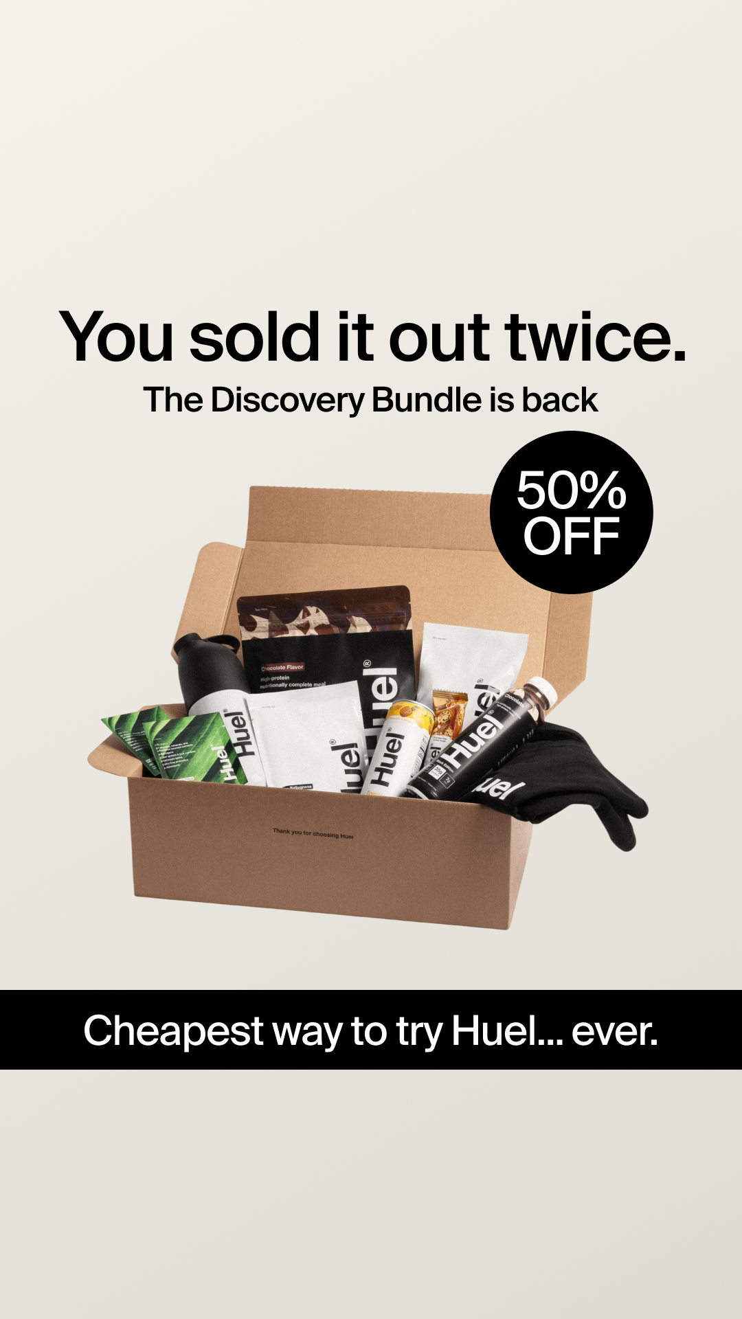 Huel Facebook ad