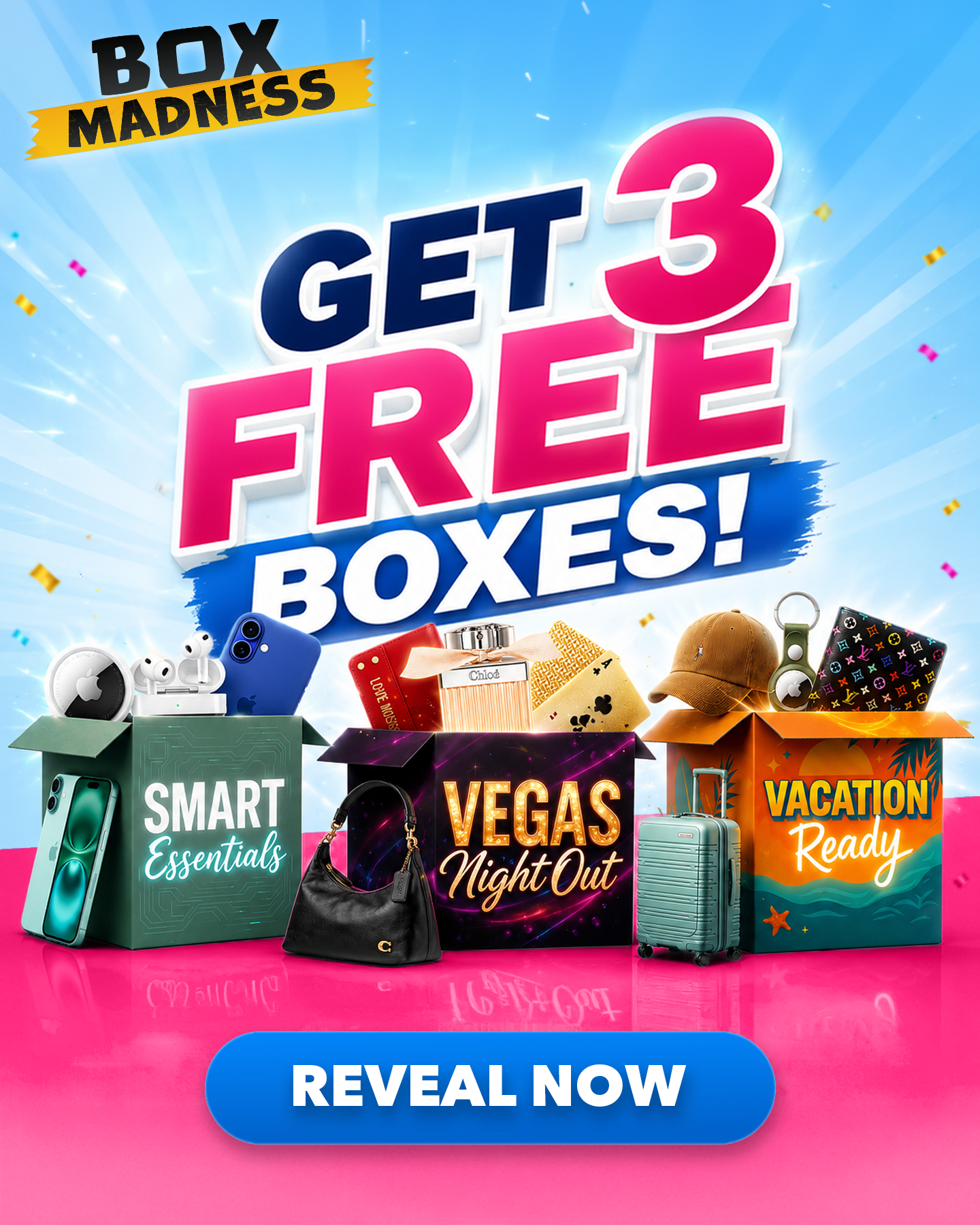 Playboxmadness Facebook ad: Get 3 FREE boxes