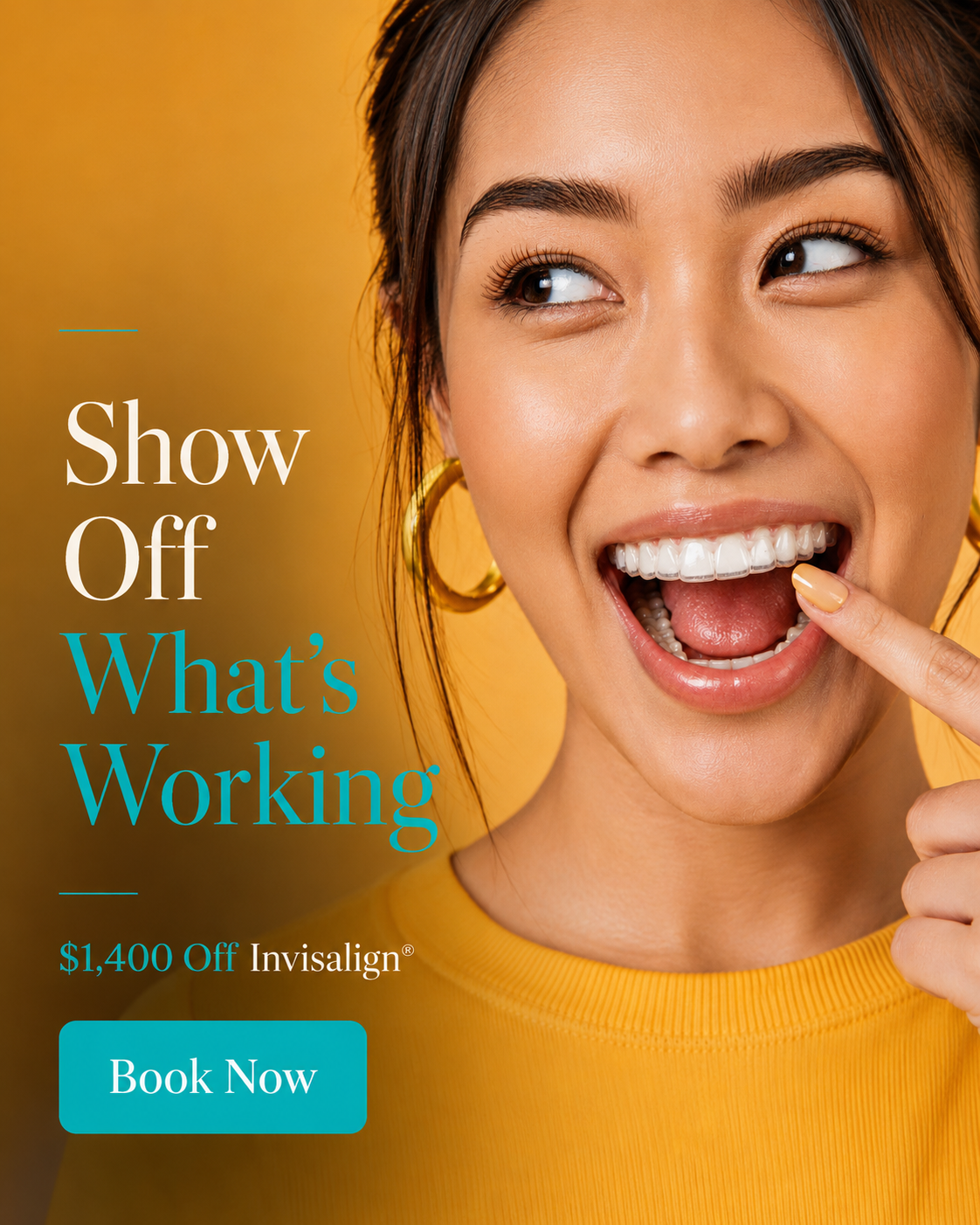 Prizm Dental & Veneers Facebook ad: Smile Confidently with Invisalign
