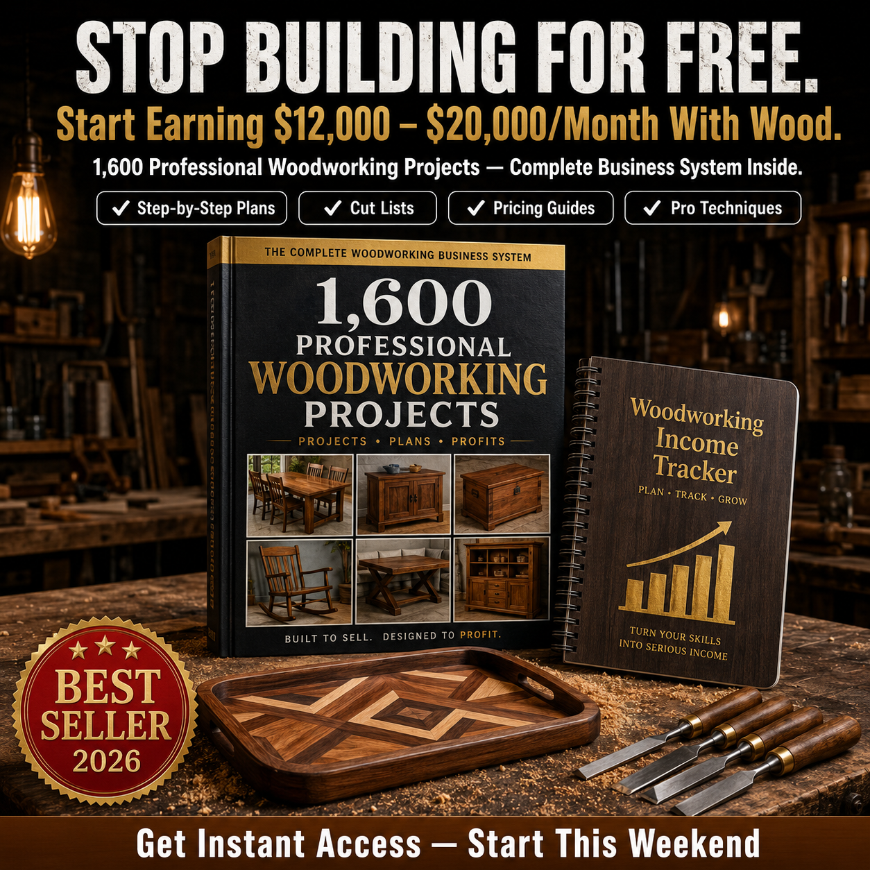 Expert Academy Facebook ad: Why do some hobbyists build perfect furniture on their…