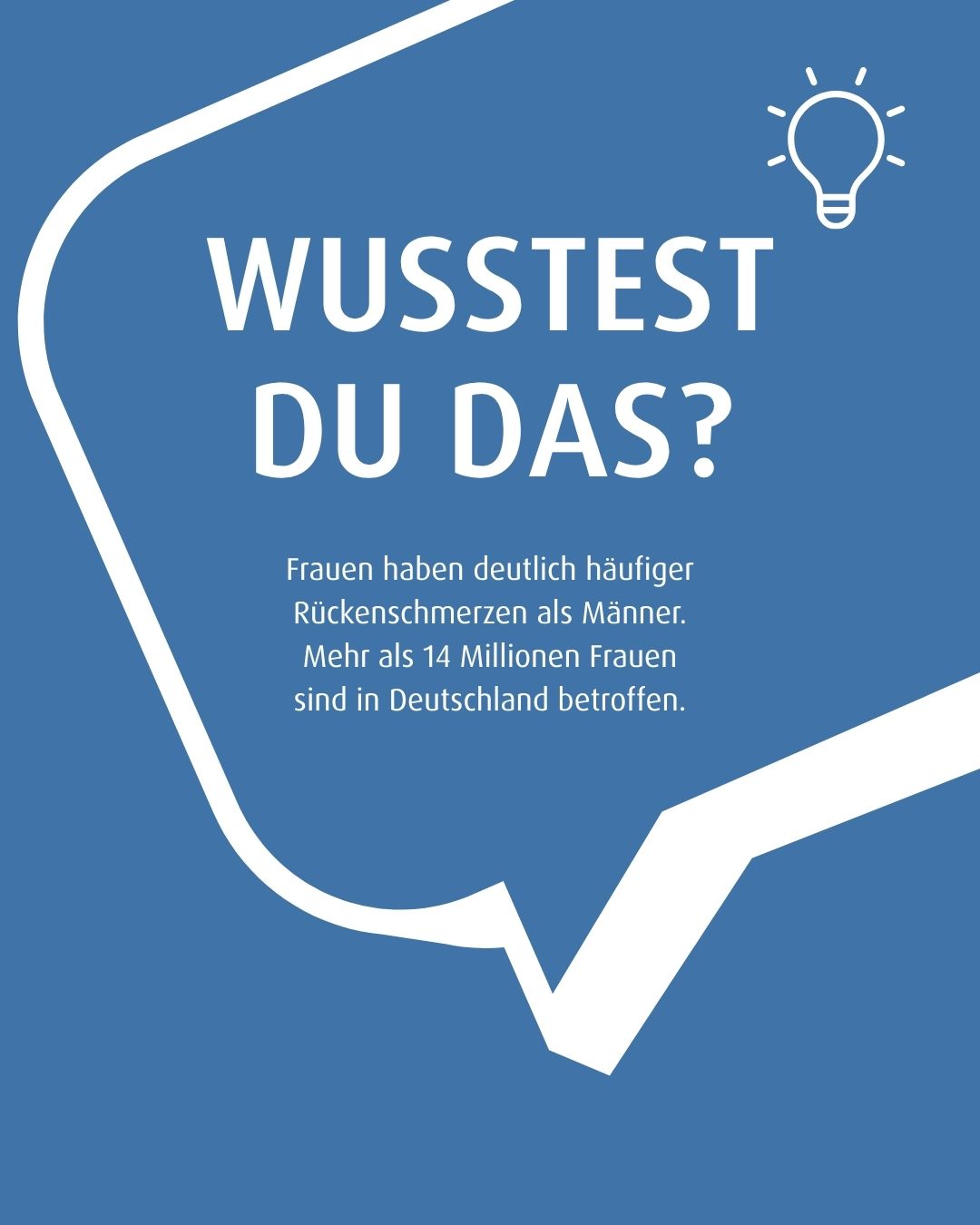 Aktion Gesunder Rücken (AGR) e.V. Facebook ad: Mehr als 14 Millionen Frauen in Deutschland haben…
