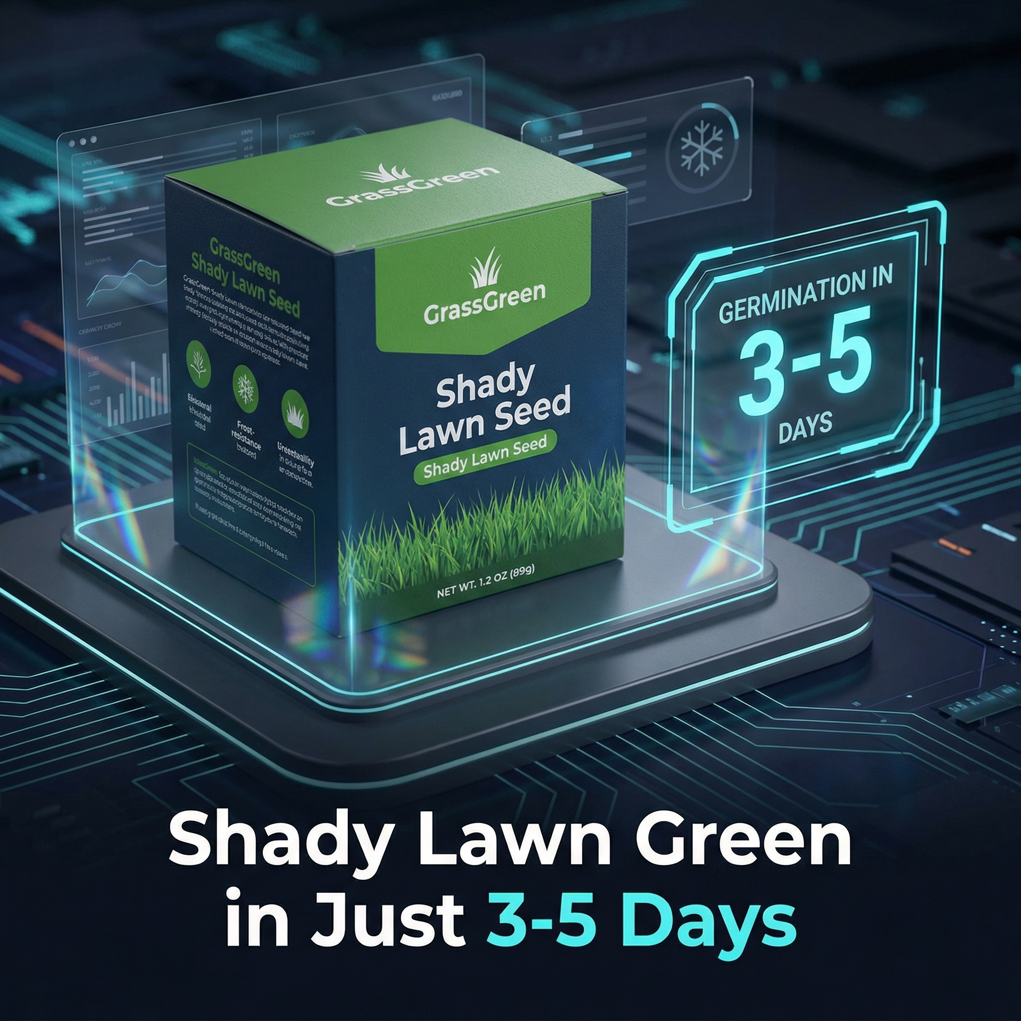 Grass Green - Lawn Seeds Facebook ad: Shady Lawn Green in Just 3-5 Days