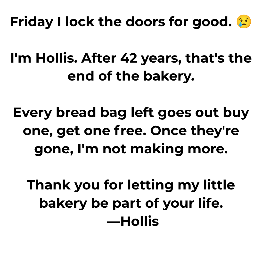 Brenners Bakery Facebook ad