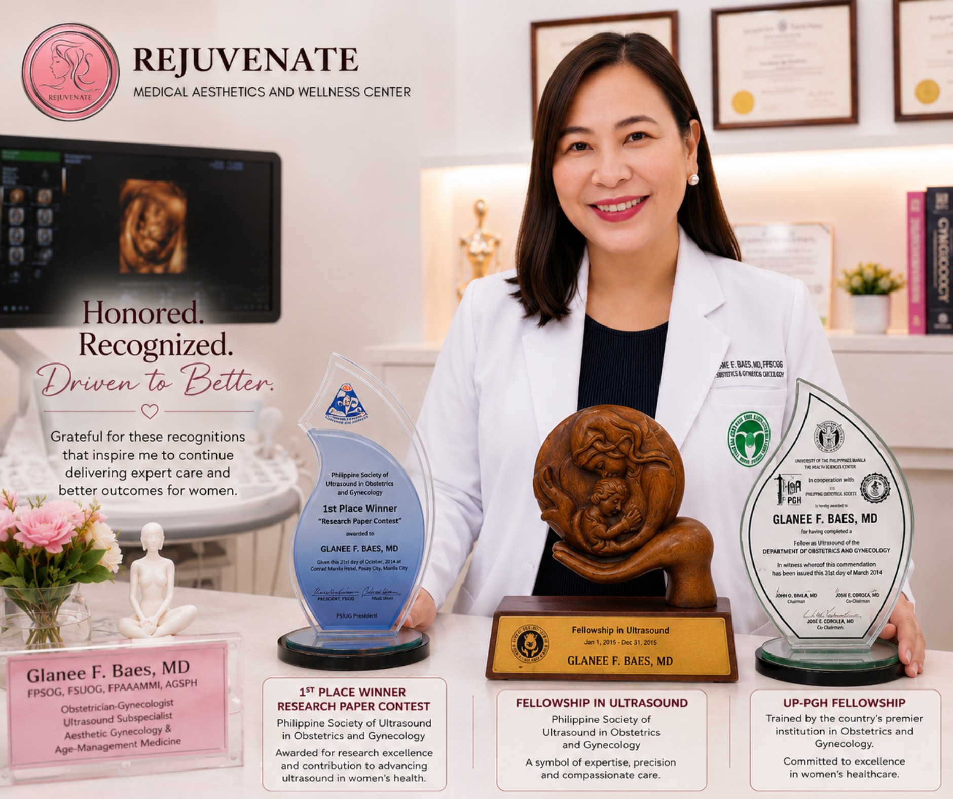 Rejuvenate Medical Aesthetics and Wellness Center Facebook ad: The ultrasound machine captures the image.