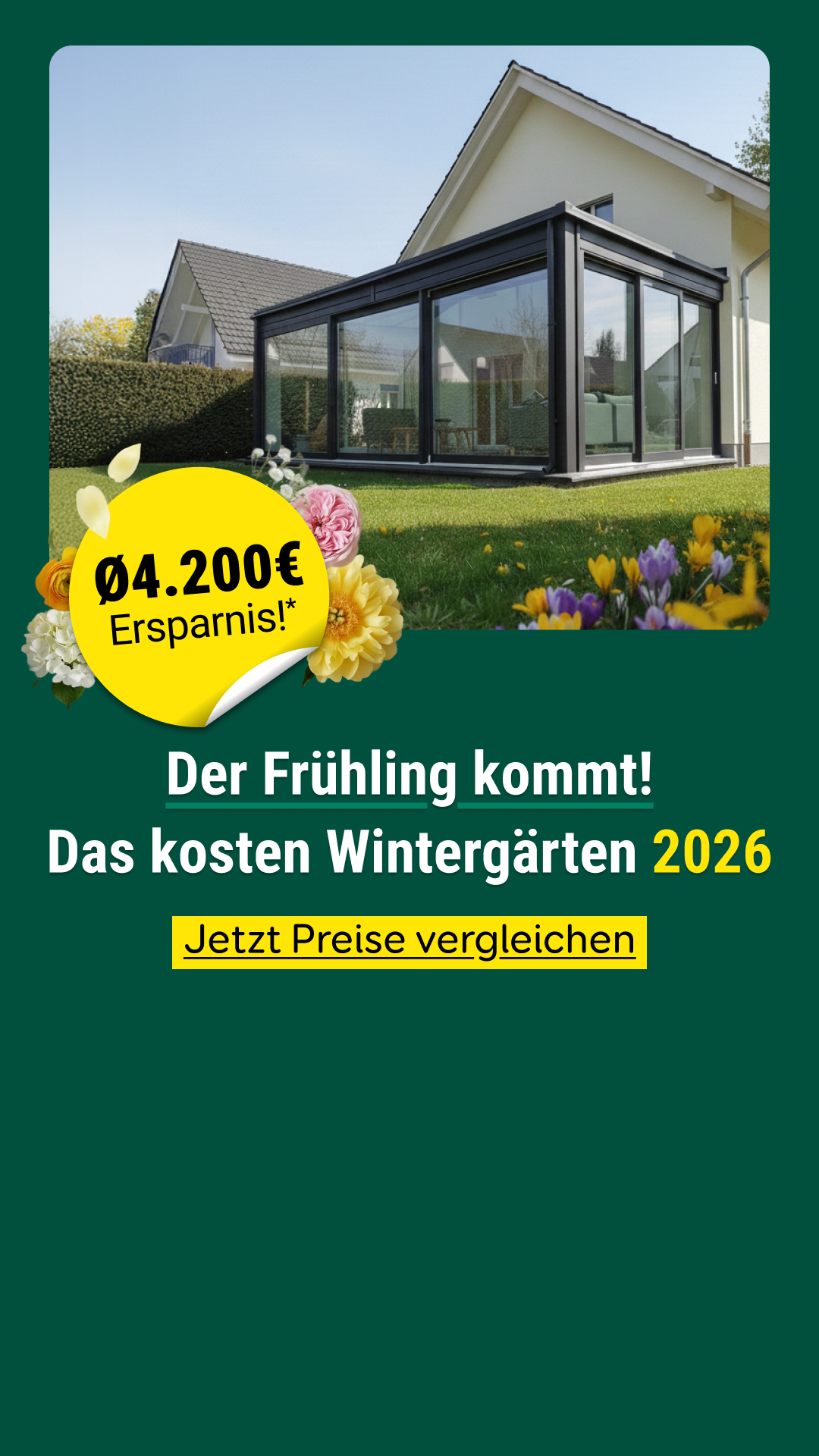 Aroundhome - Wintergarten Facebook ad from Feb 19, 2026