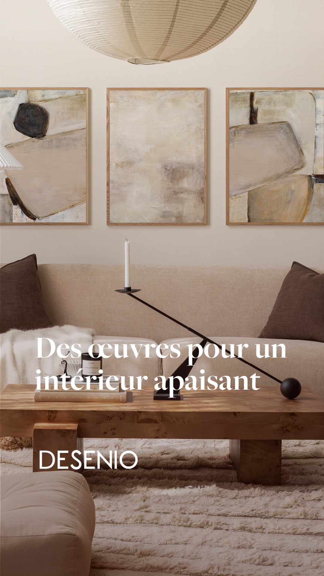 Desenio Facebook ad: L'art nordique pour un intérieur apaisant
