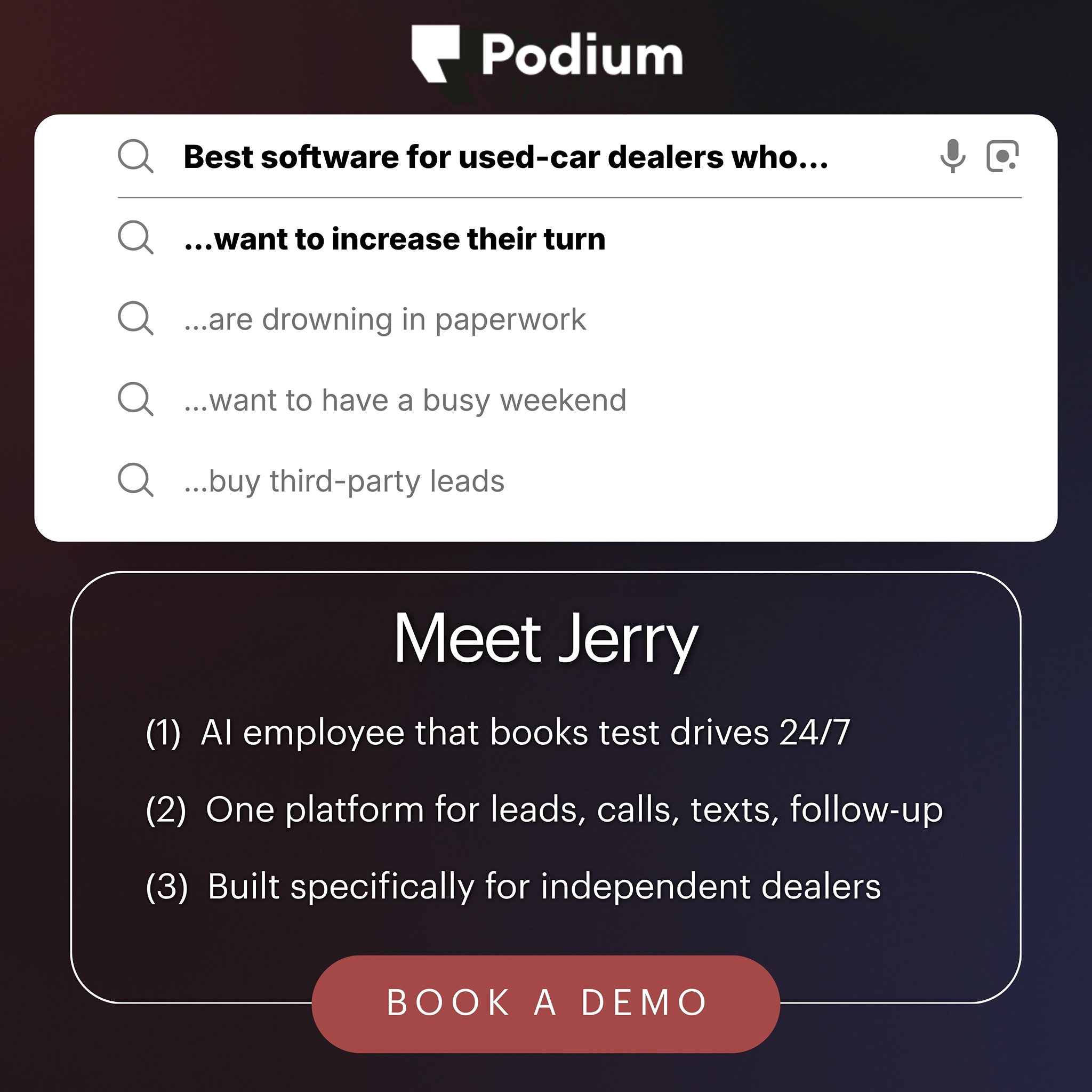 Podium Facebook ad