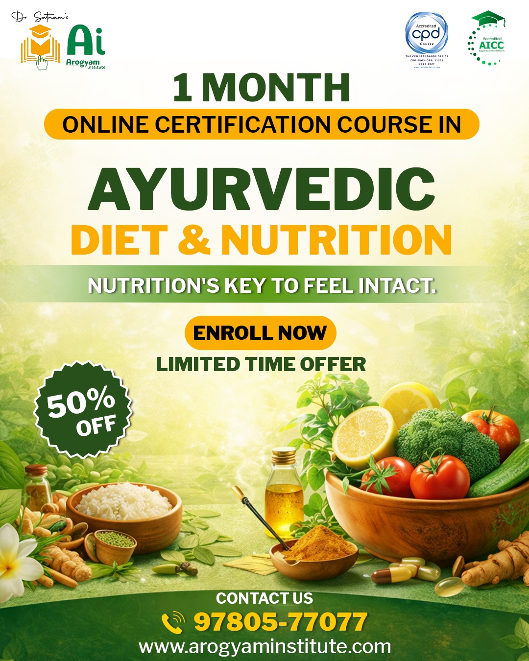 Arogyam Institute - Learn Ayurveda Facebook ad