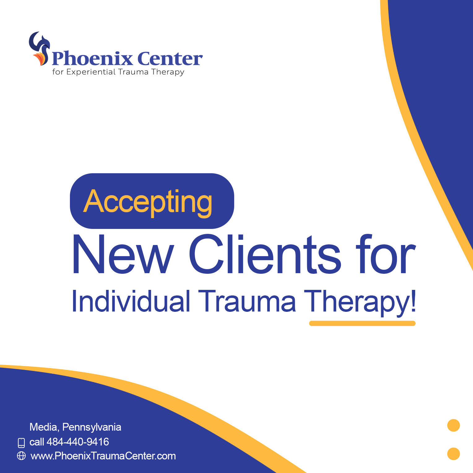 Phoenix Center for Experiential Trauma Therapy Facebook ad: Trauma Therapy & Training in Media, Pennsylvania