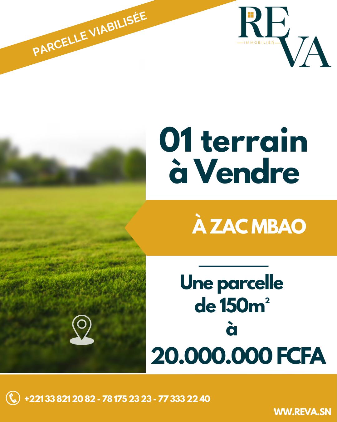 REVA IMMO Facebook ad: Une parcelle de 150 m2 à vendre à…