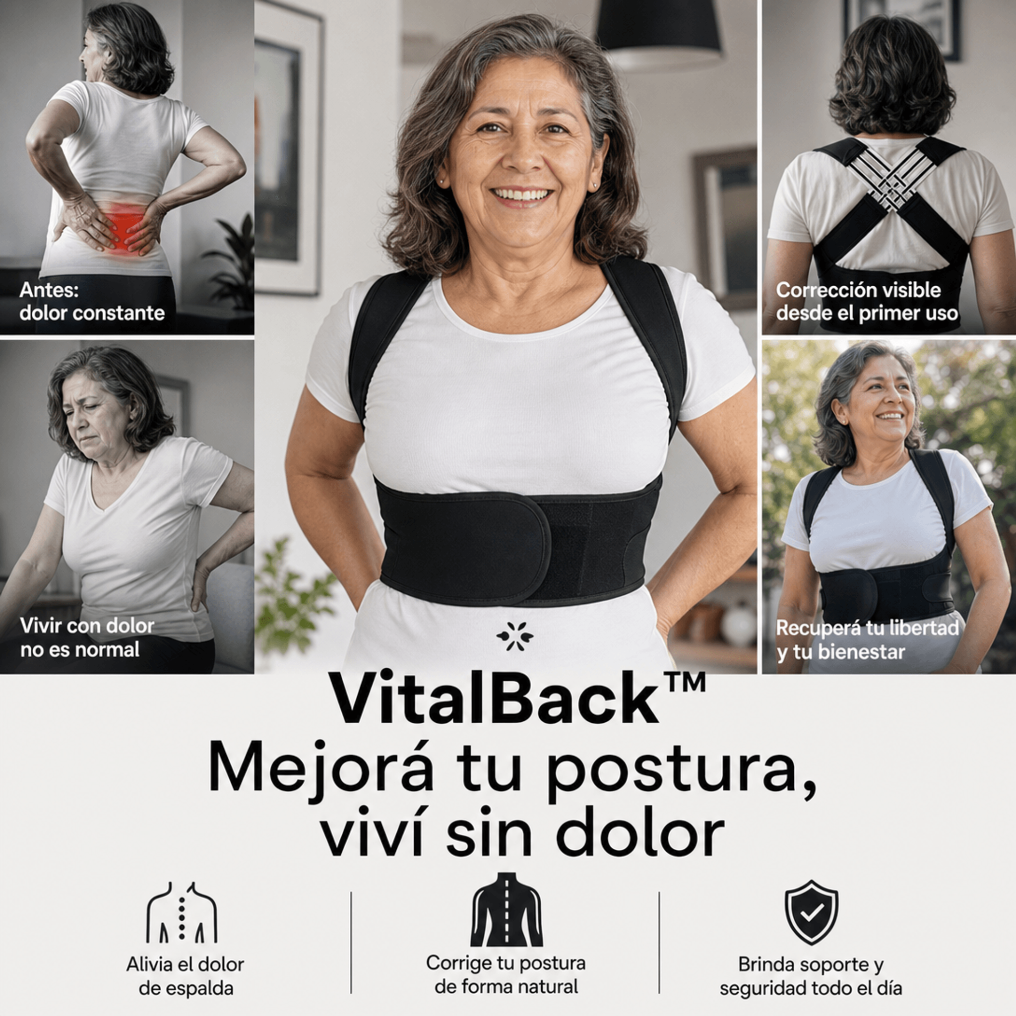 María González - GoShop Facebook ad: ¿Te levantás cada mañana con la espalda hecha…