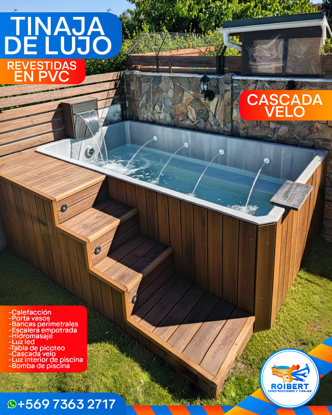 Roibert Construcciones y Tinajas Facebook ad: Tecnología superior, belleza que perdura