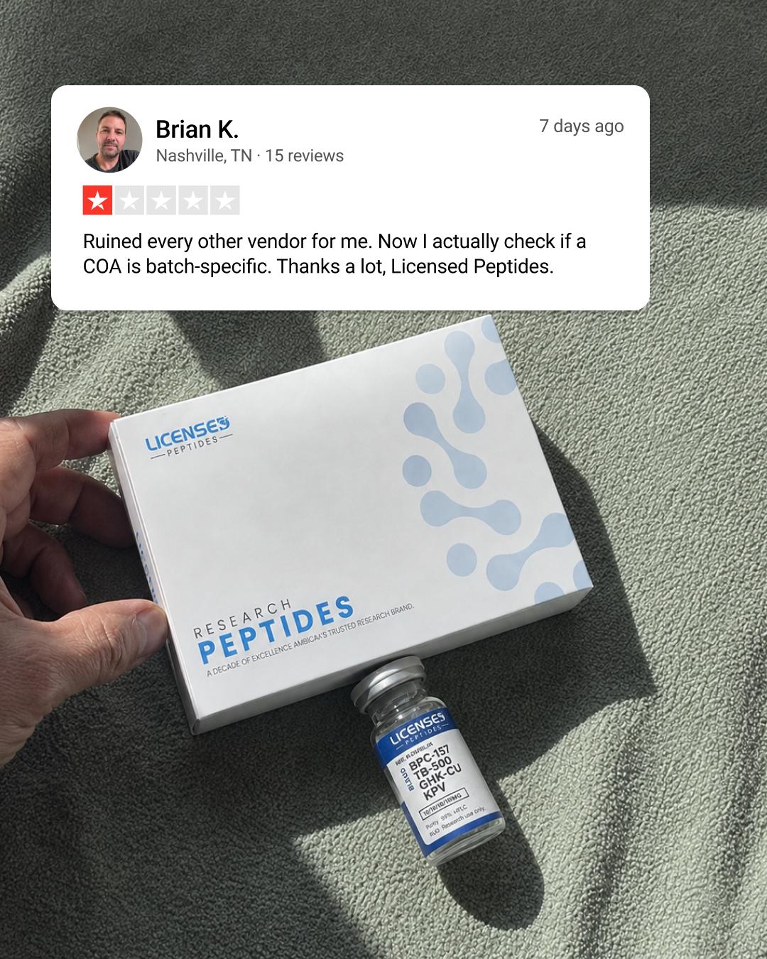 Licensed Peptide Supply Facebook ad: Check If The COA Matches