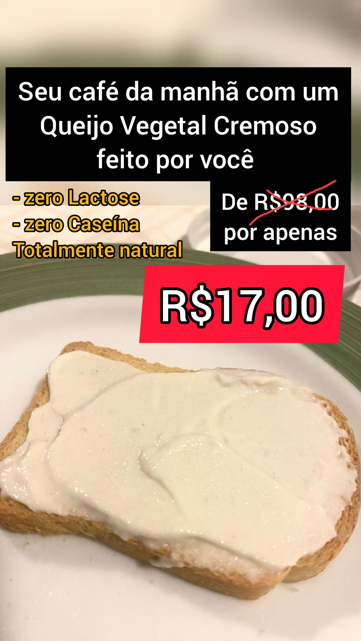 Vegan Cheese Lover Facebook ad: Queijo Vegetal Cremoso - sua solução