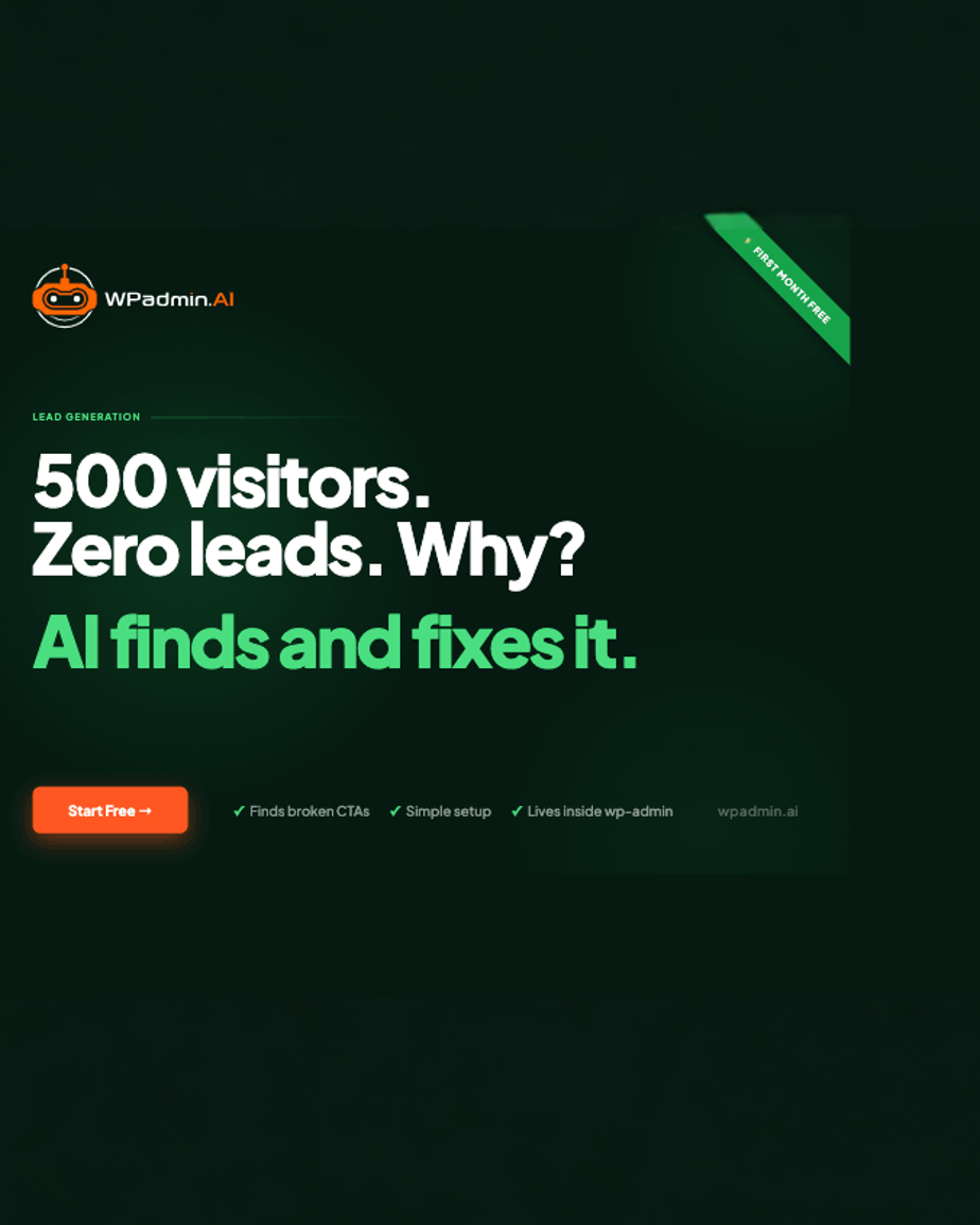 WPadmin.AI - Development plugin for WordPress Facebook ad: Convert More Visitors Into Leads