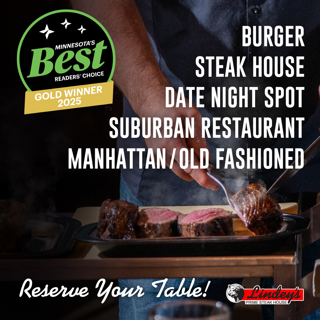 Lindey's Prime Steak House Minnesota Facebook ad: Click Book Now to reserve your next date!