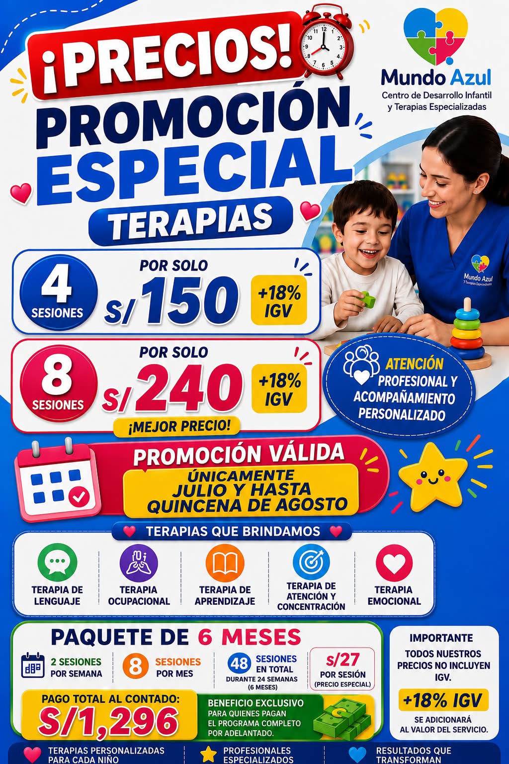 Centro NeuroPediatrico Mundo Azul Facebook ad: Todas nuestras terapias son individuales, personalizadas y…