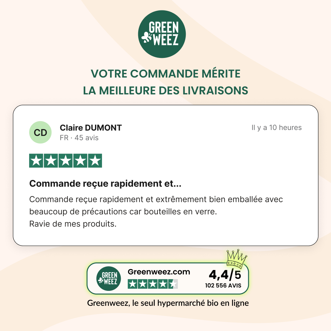 Greenweez.com Facebook ad: Noté Excellent par +100 000 clients