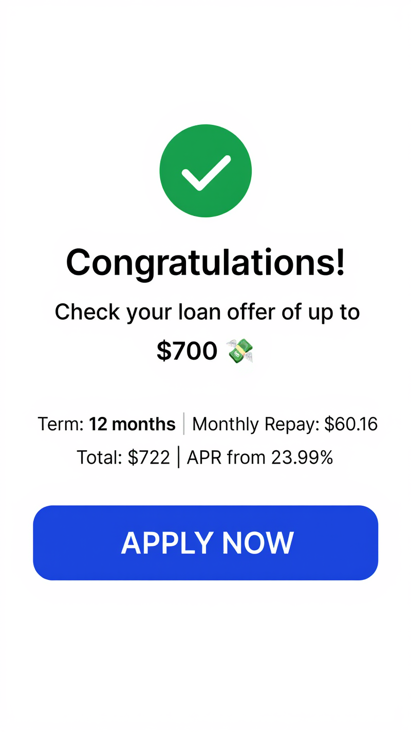 Instant Cash Advance Facebook ad