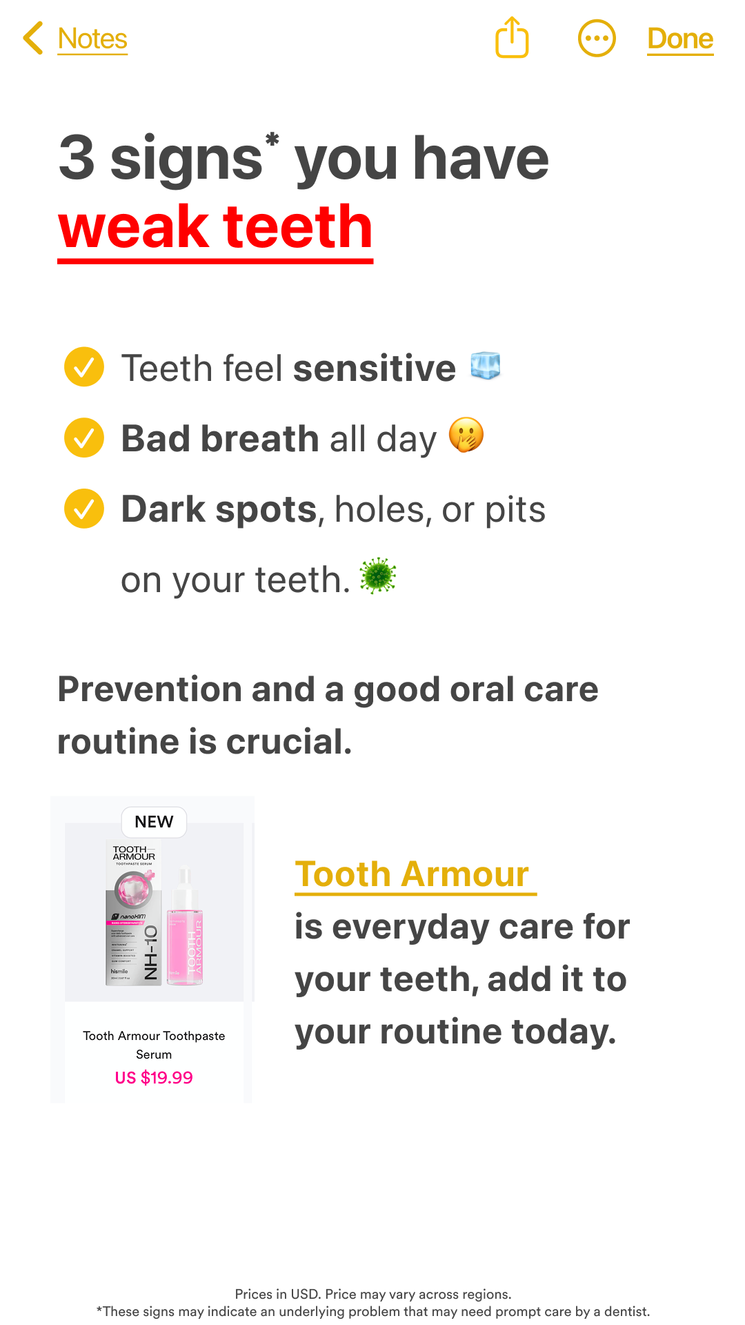 Hismile Facebook ad