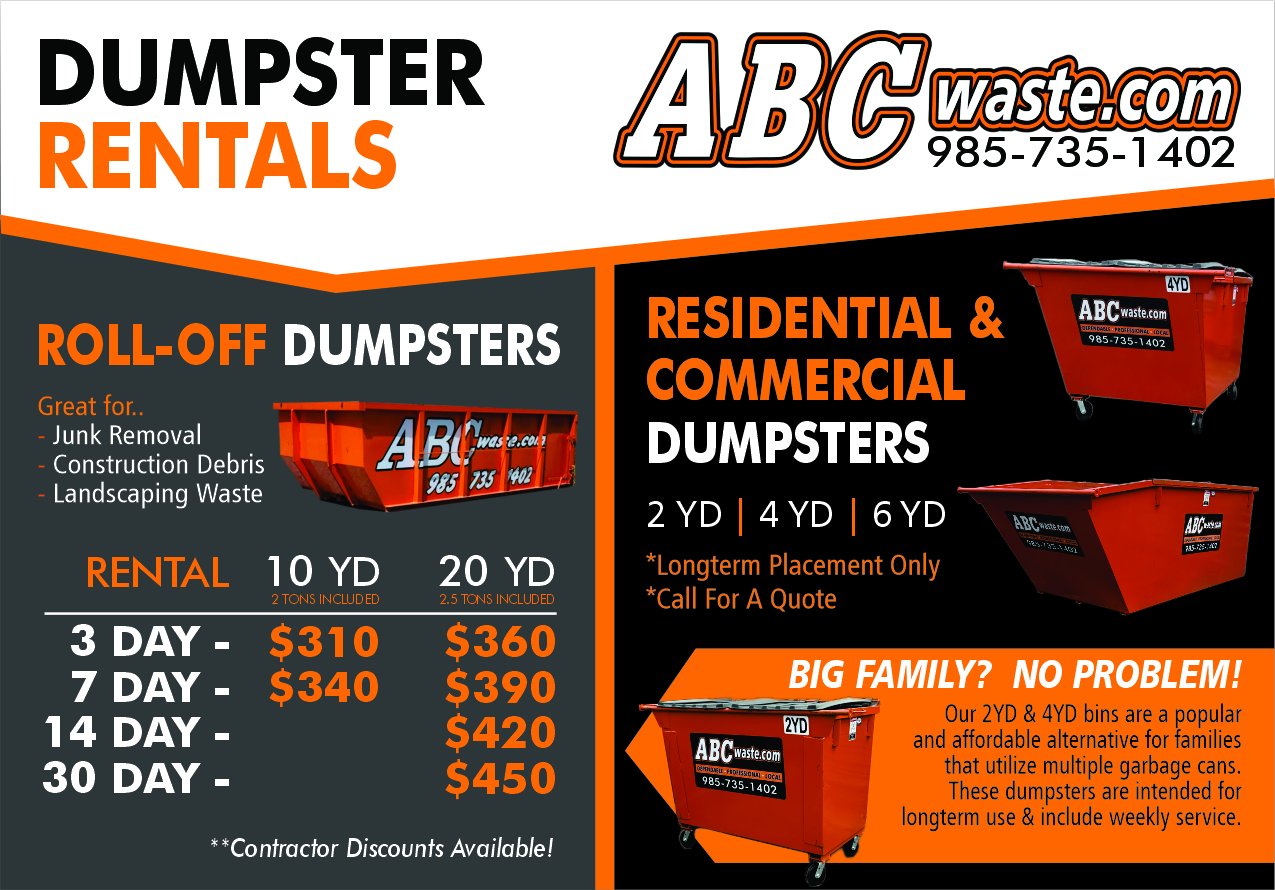 ABCWaste.com Facebook ad: ABC Waste Dumpster Rental