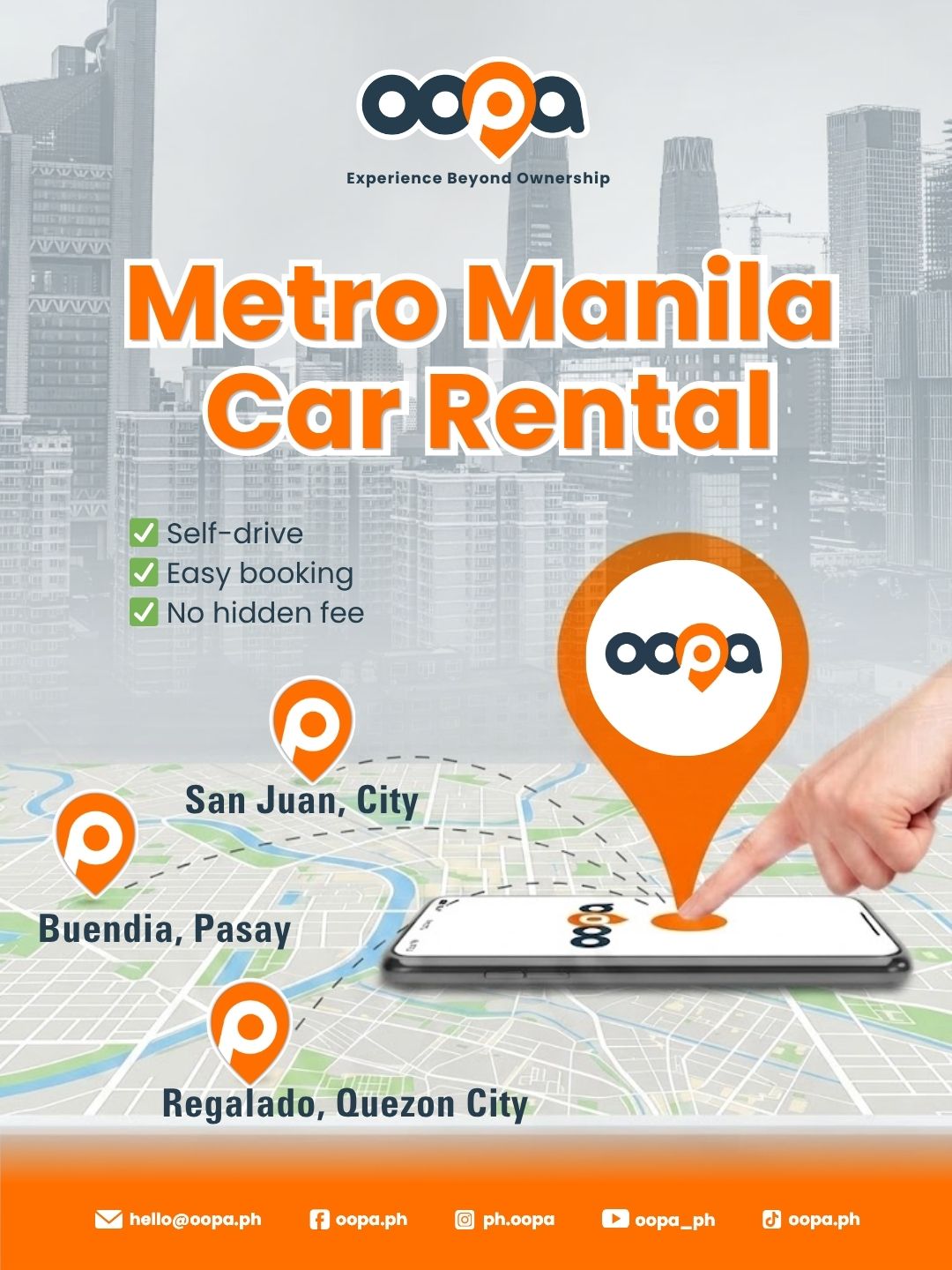 OOPA self drive car rentals Facebook ad