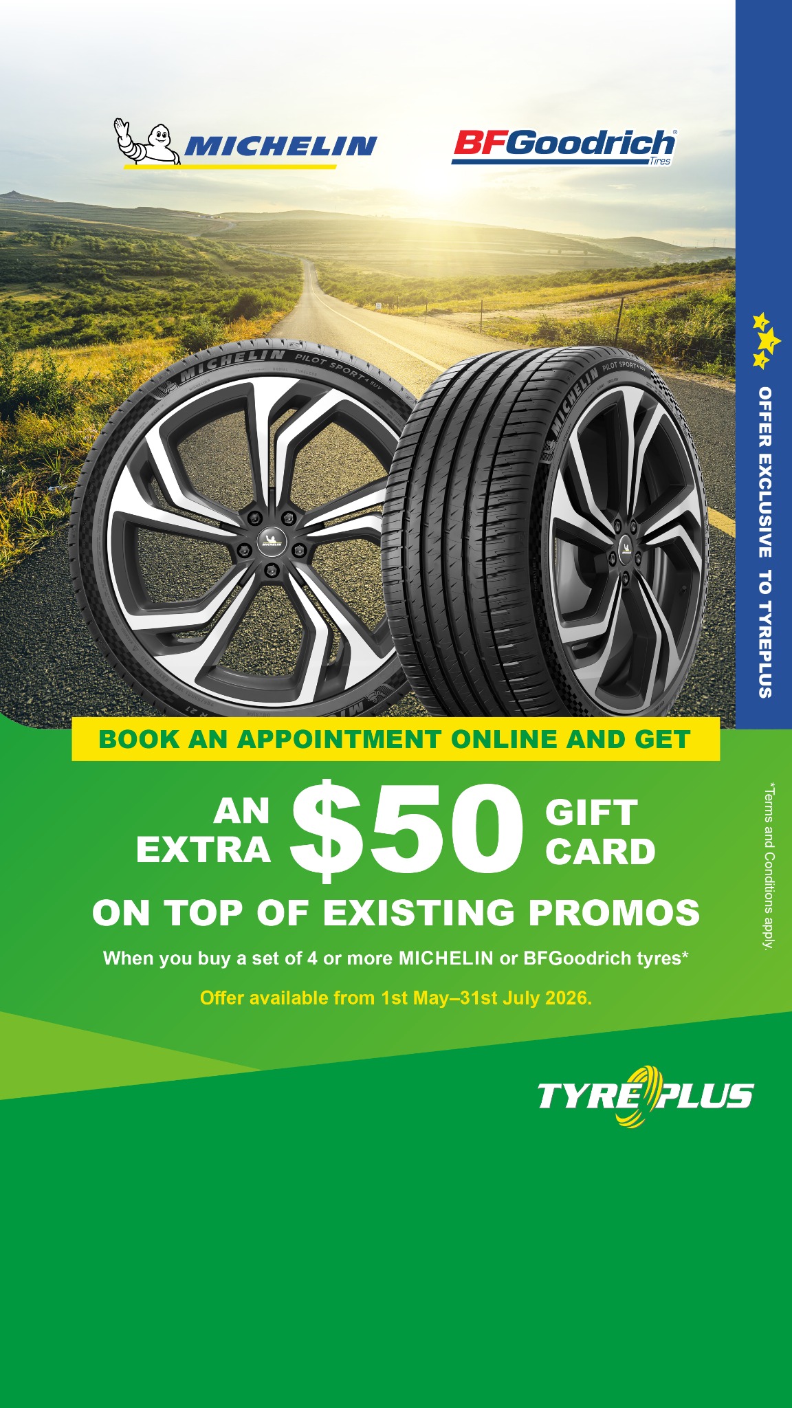 TYREPLUS Australia Facebook ad from May 12, 2026