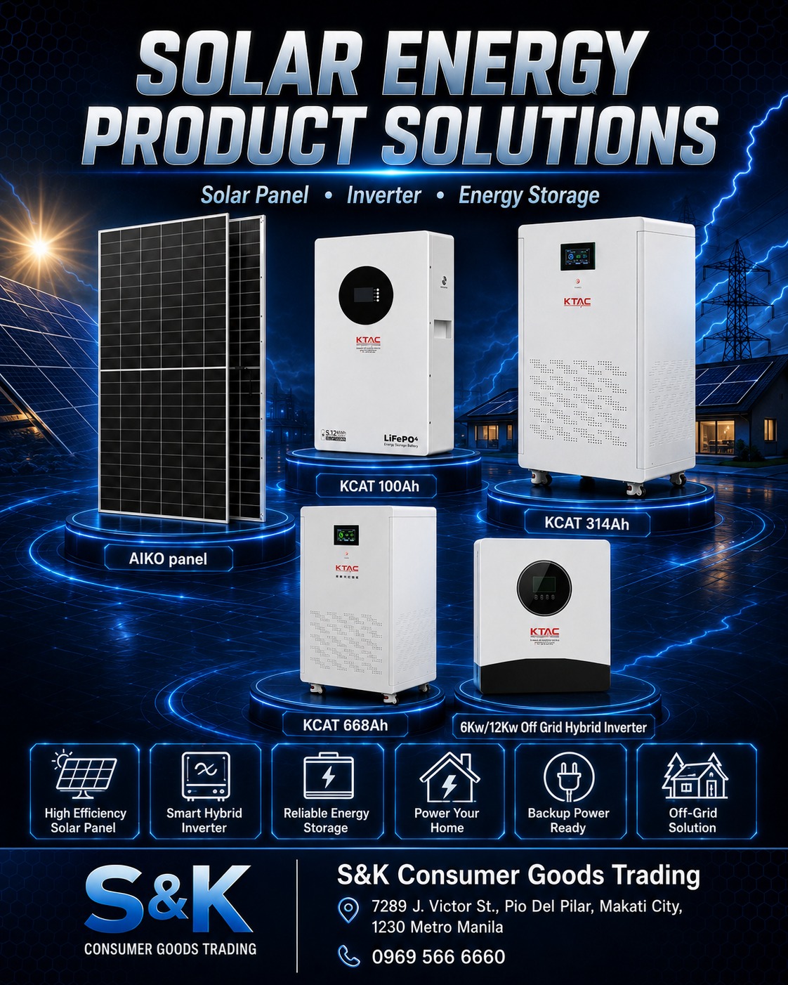 S&K Consumer Goods Trading Facebook ad: Solar & Electrical Protection Products Available