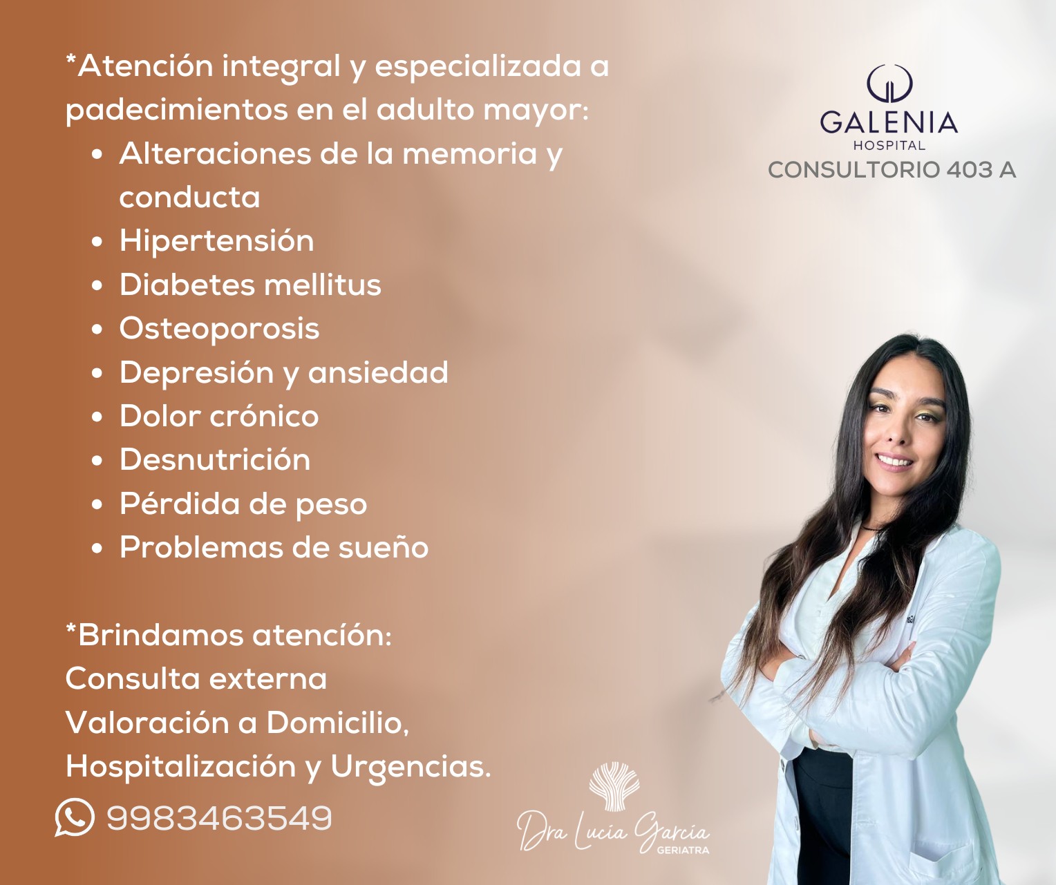 Dra. Lucía García, Geriatra en Cancún Facebook ad: Soy la Dra.