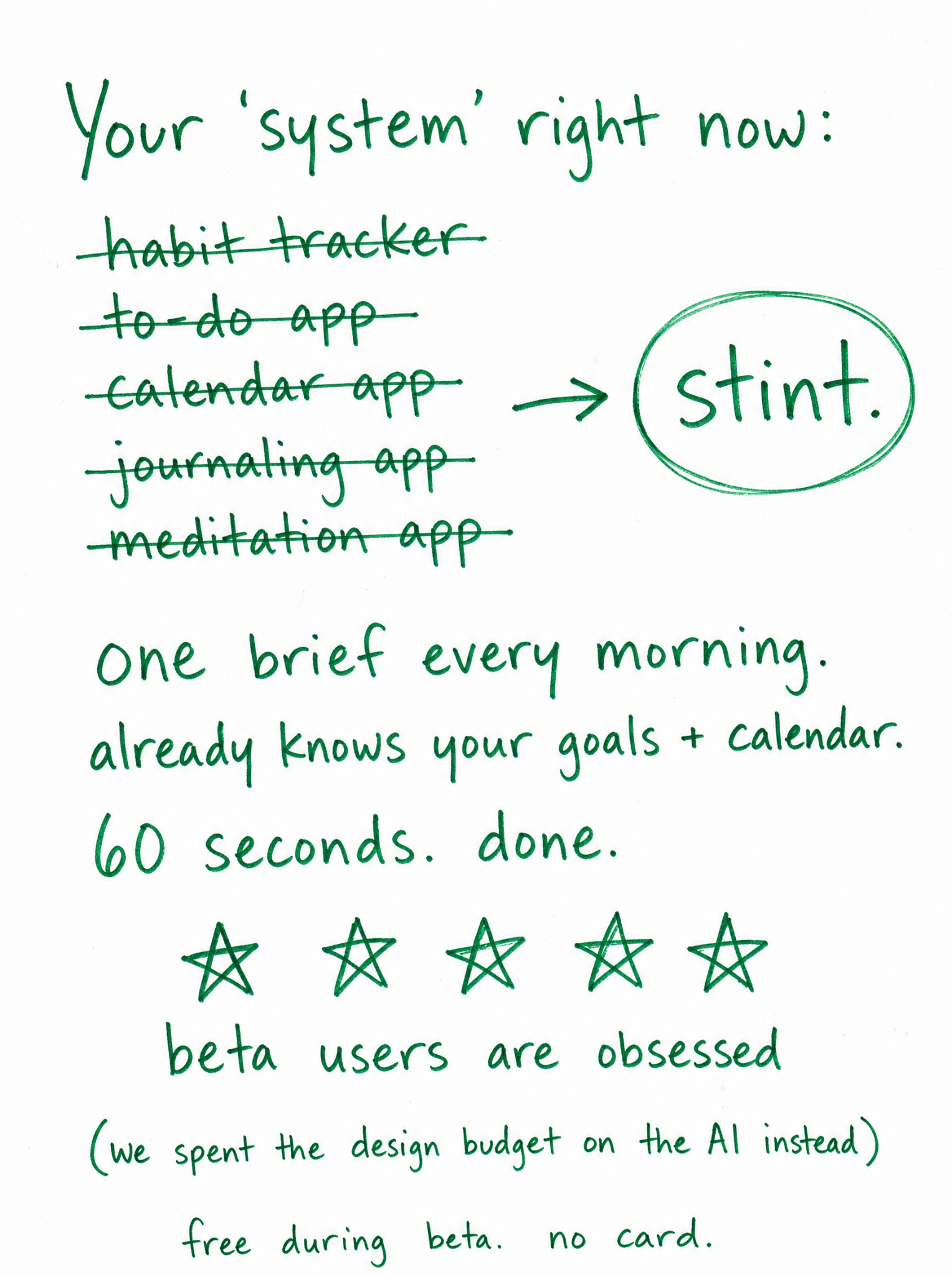 Stint HQ Facebook ad: You need a coach, not an app.