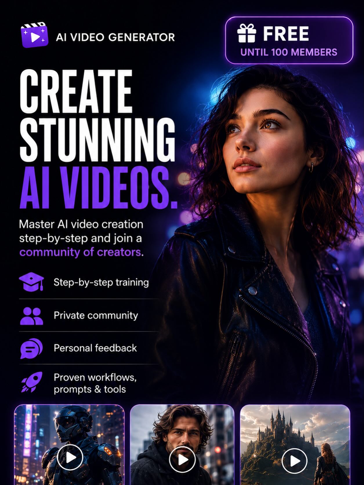 AI Video Generator Facebook ad: Create stunning AI videos without complicated workflows or…