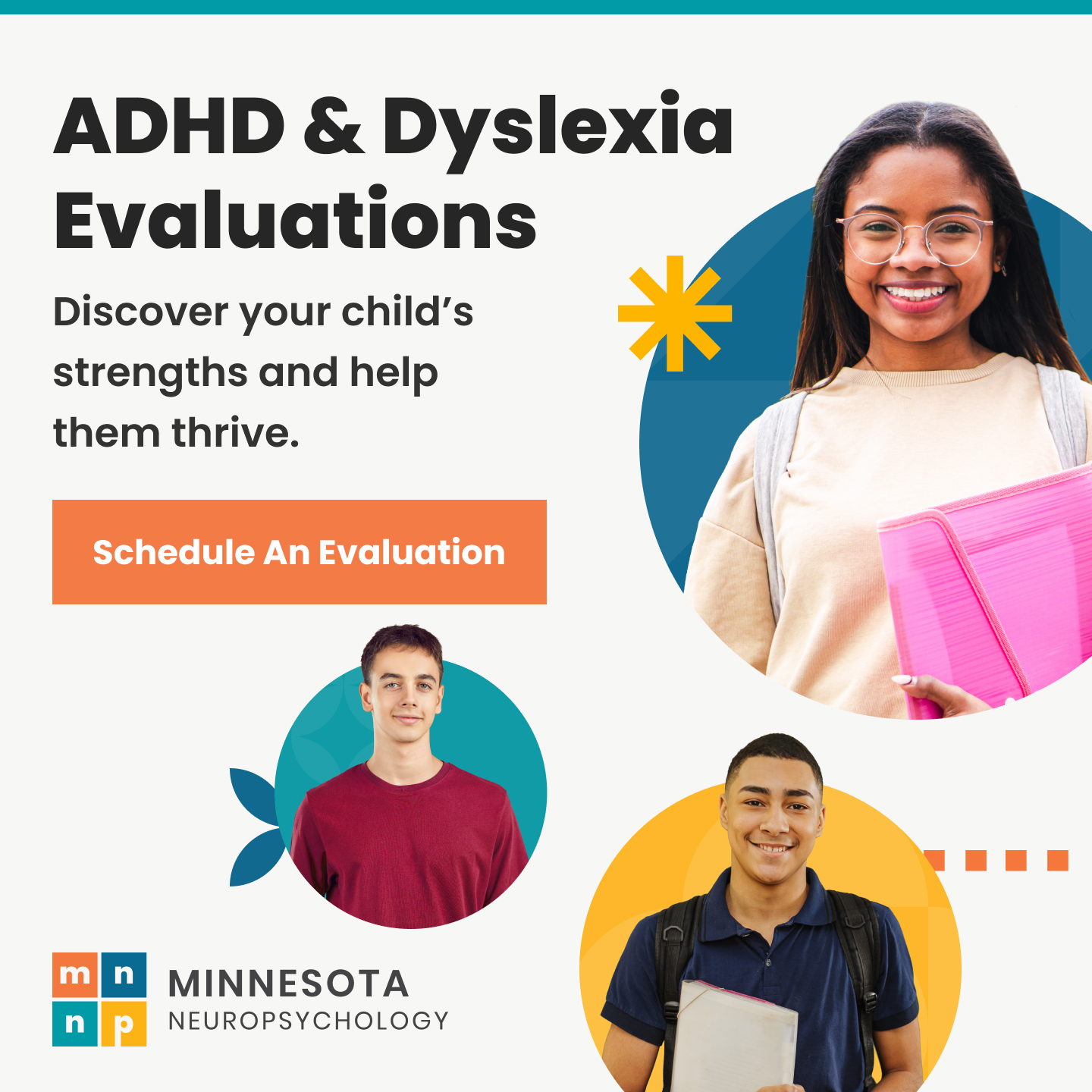 Minnesota Neuropsychology Facebook ad: ADHD & Dyslexia Evaluations