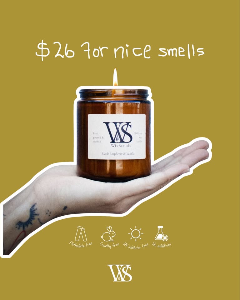 Wix Scents Facebook ad: Order via PM
