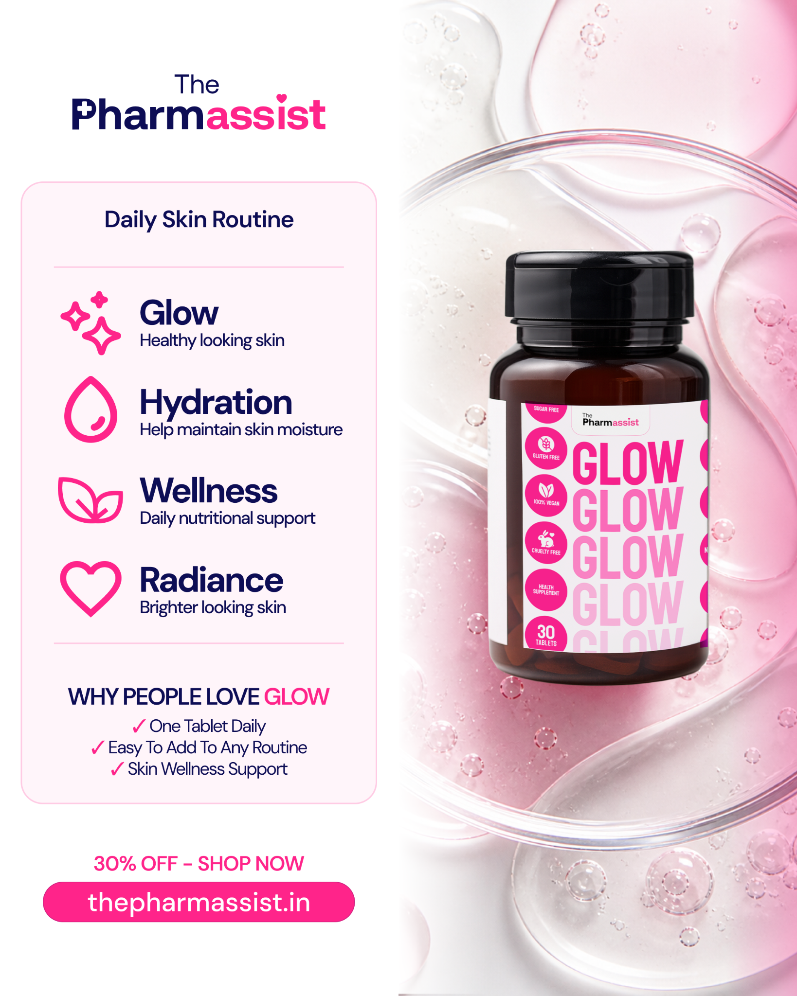 The Pharmassist Facebook ad: Brighten & Hydrate Skin Naturally