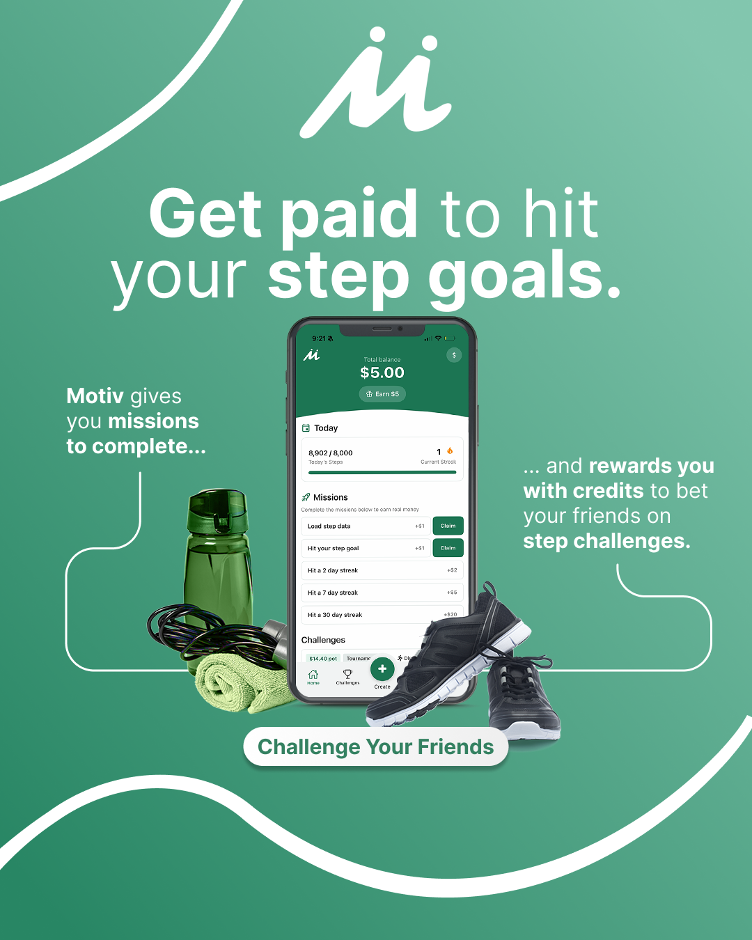 Motiv Facebook ad: Get Paid To Stay Active
