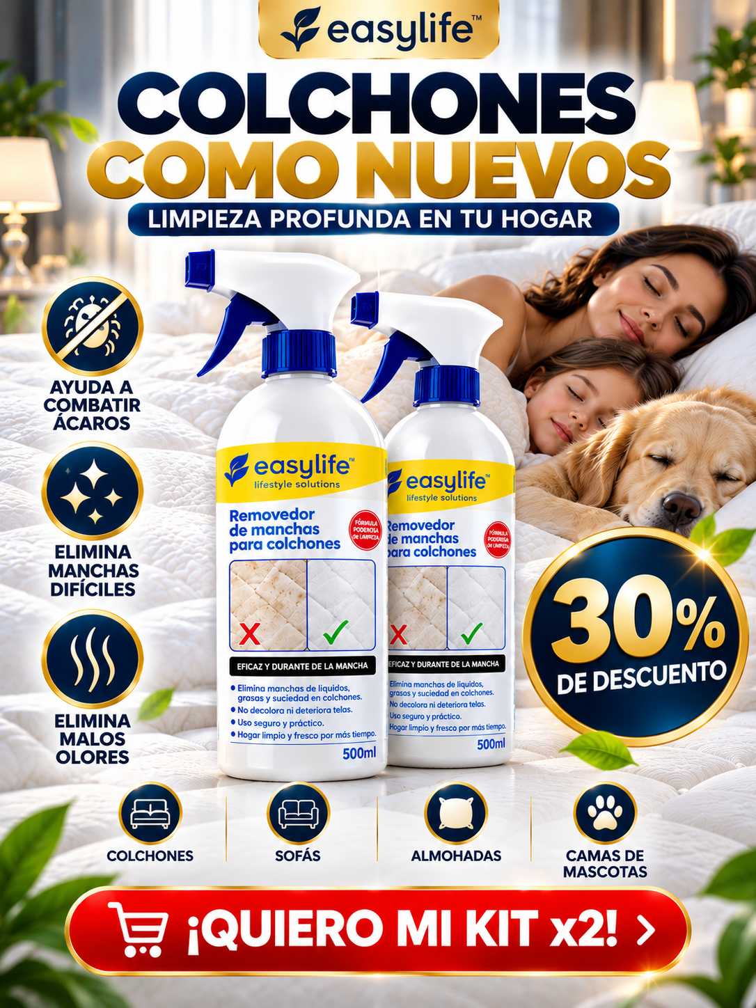 Emay Facebook ad: ¡Pide tu kit X2 EasyLife hoy! Y Dale una nueva apariencia…