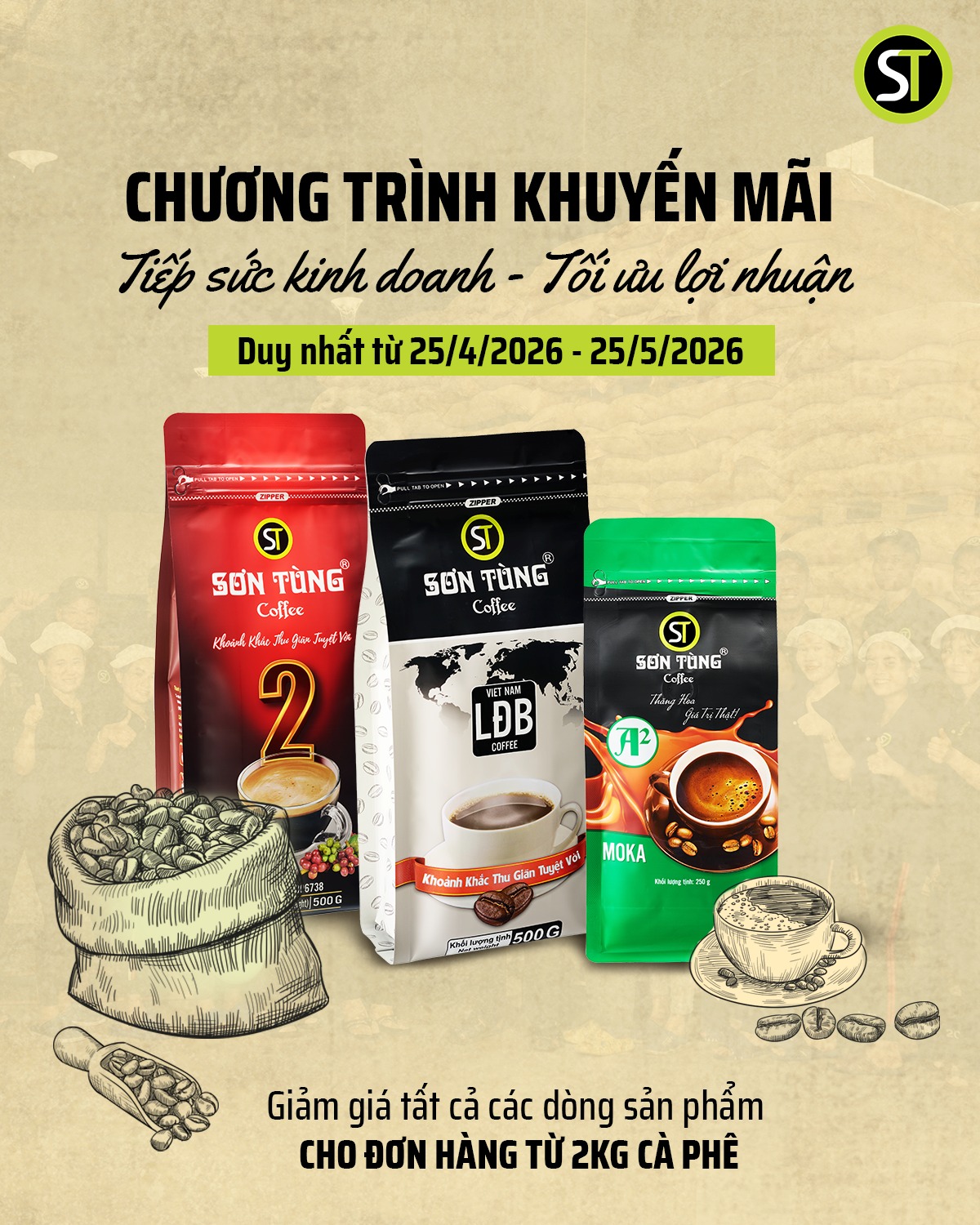 Sơn Tùng Coffee Facebook ad: SƠN TÙNG COFFEE: TIẾP SỨC KINH DOANH …