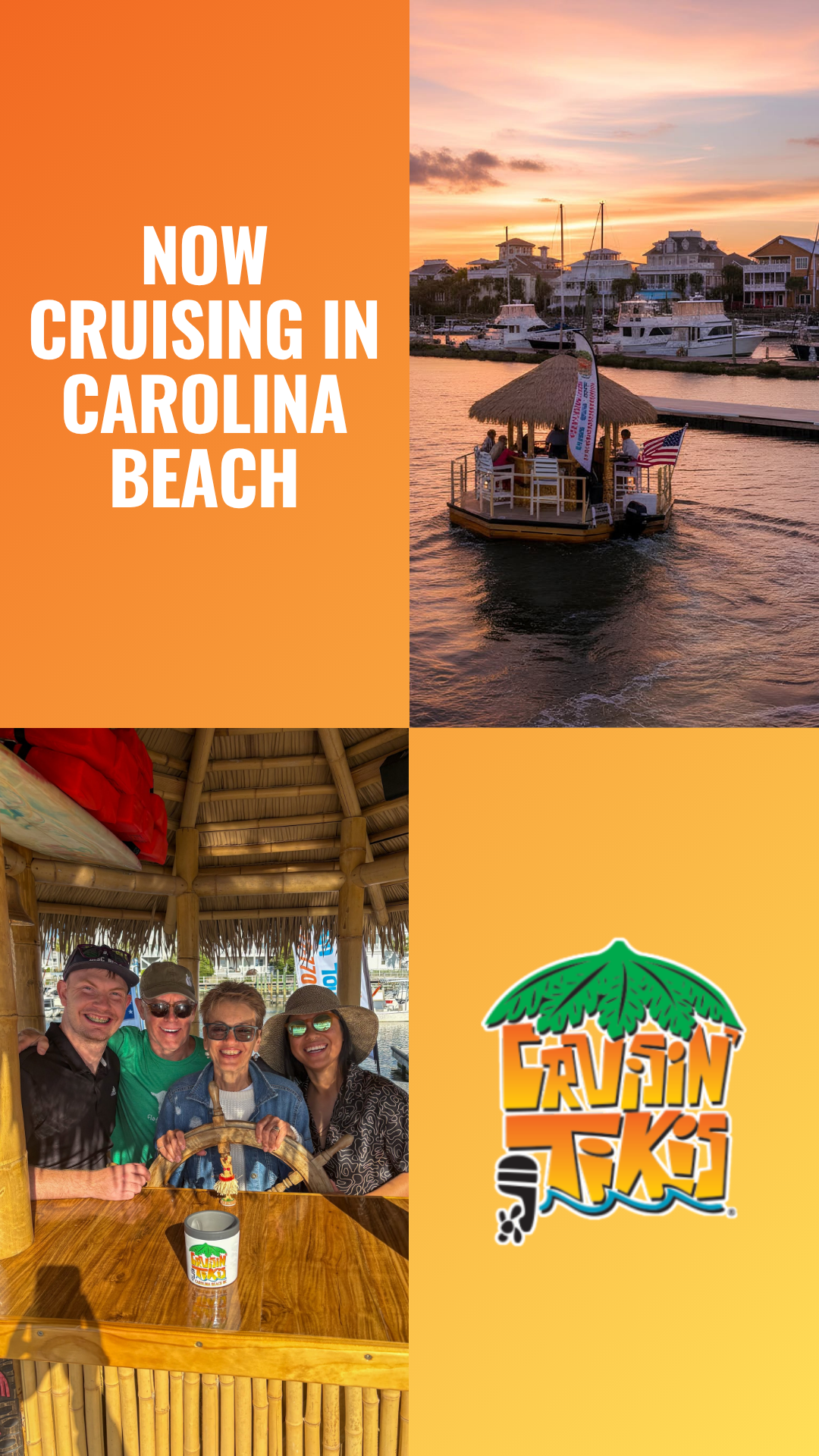 Cruisin' Tikis Carolina Beach Facebook ad: Book Your Cruisin' Tikis in Carolina Beach