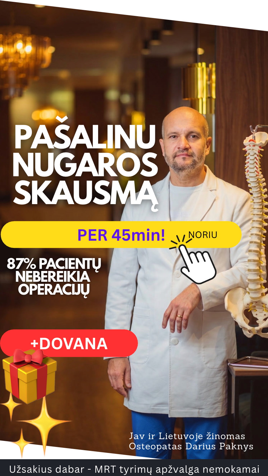 Sveikatingumo ir terapijos centras Facebook ad: Chat on Messenger