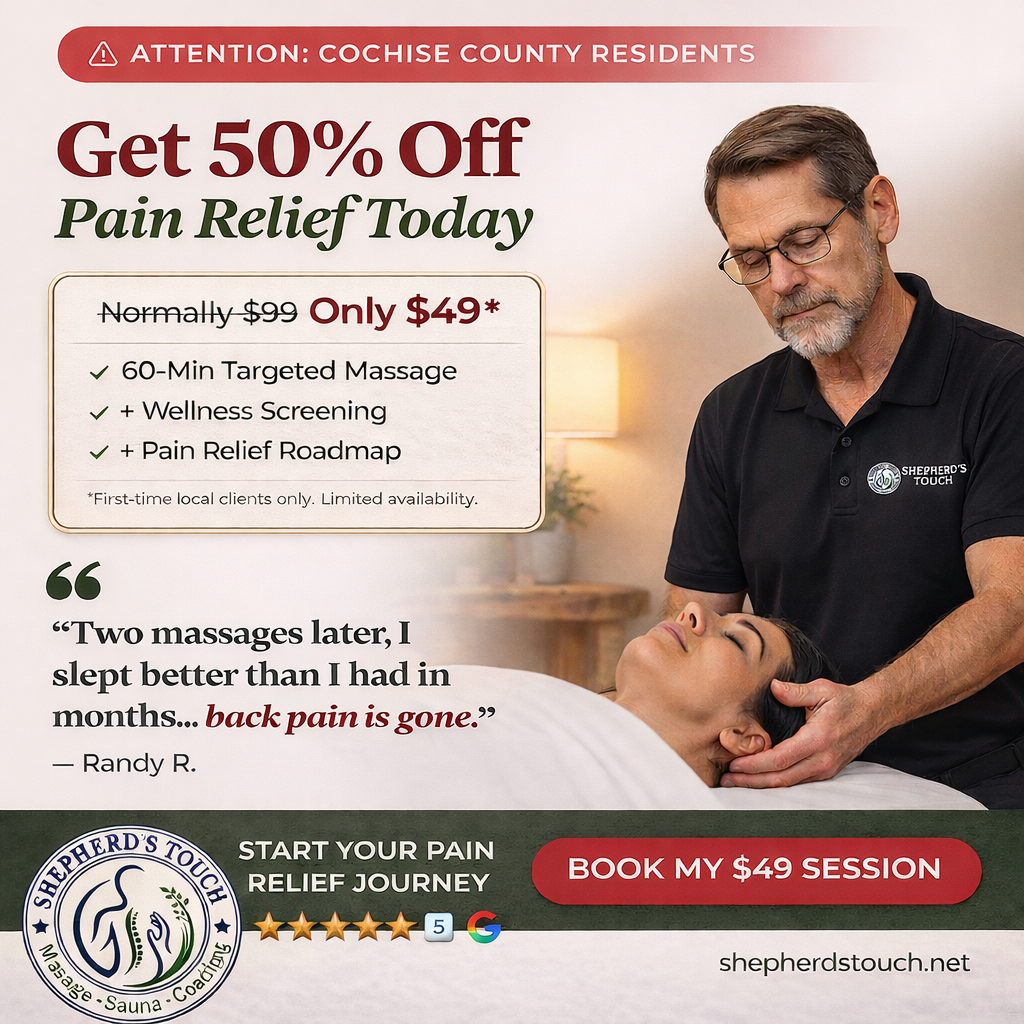Shepherd's Touch Massage Facebook ad from Feb 20, 2026