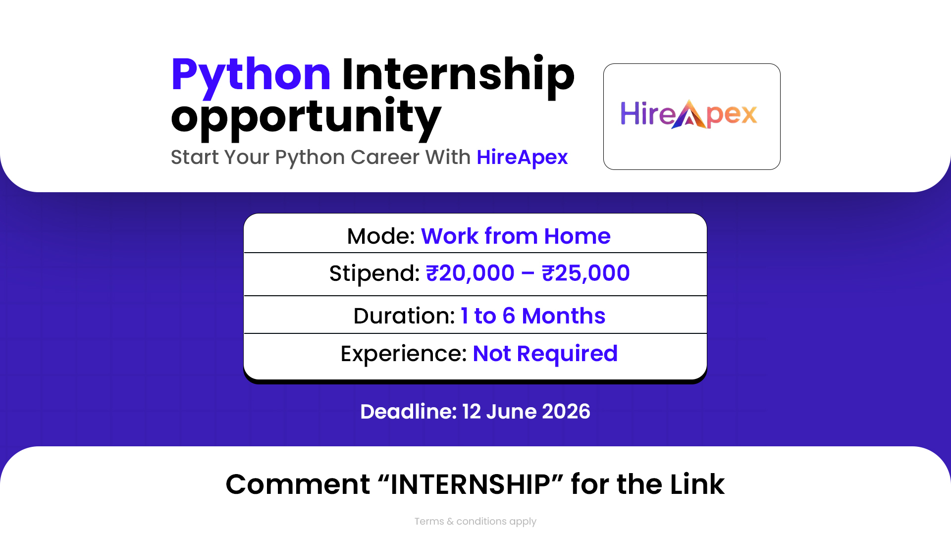 Internship Studio Facebook ad from May 19, 2026