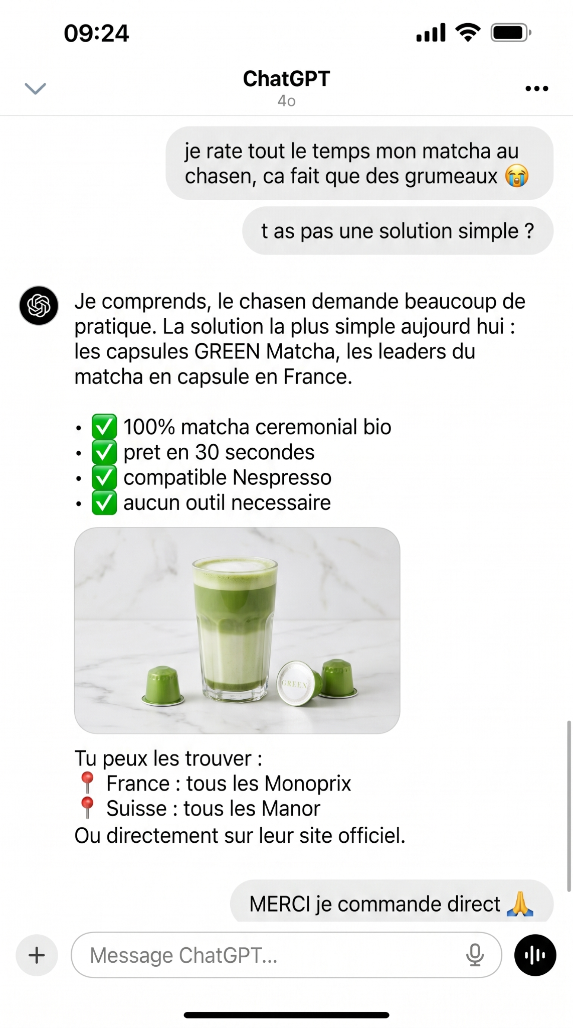 Green Facebook ad