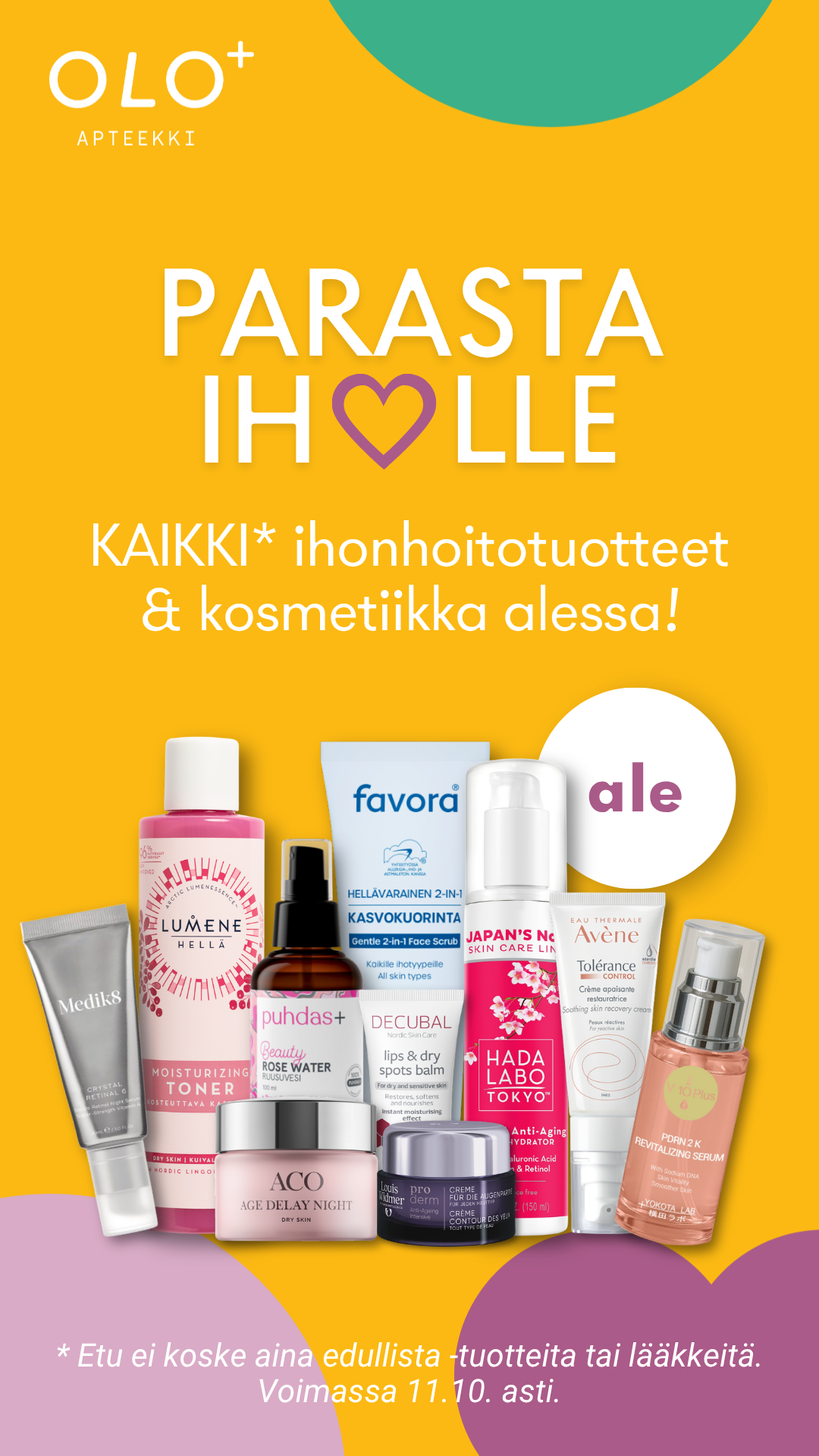 Olo-apteekki Facebook ad: Parasta iholle edullisesti