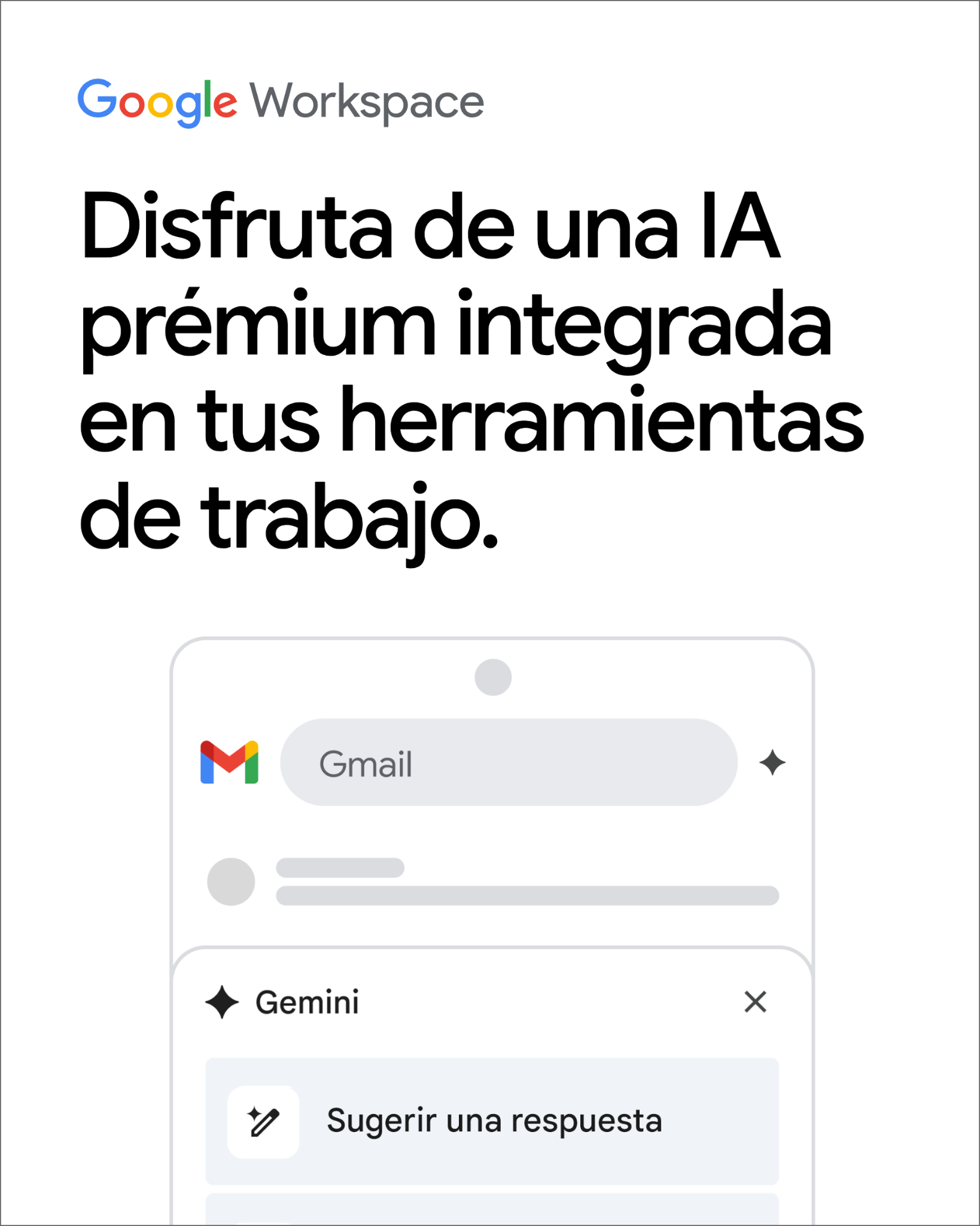 Google Workspace Facebook ad: IA fácil de usar en Gmail, Docs y más